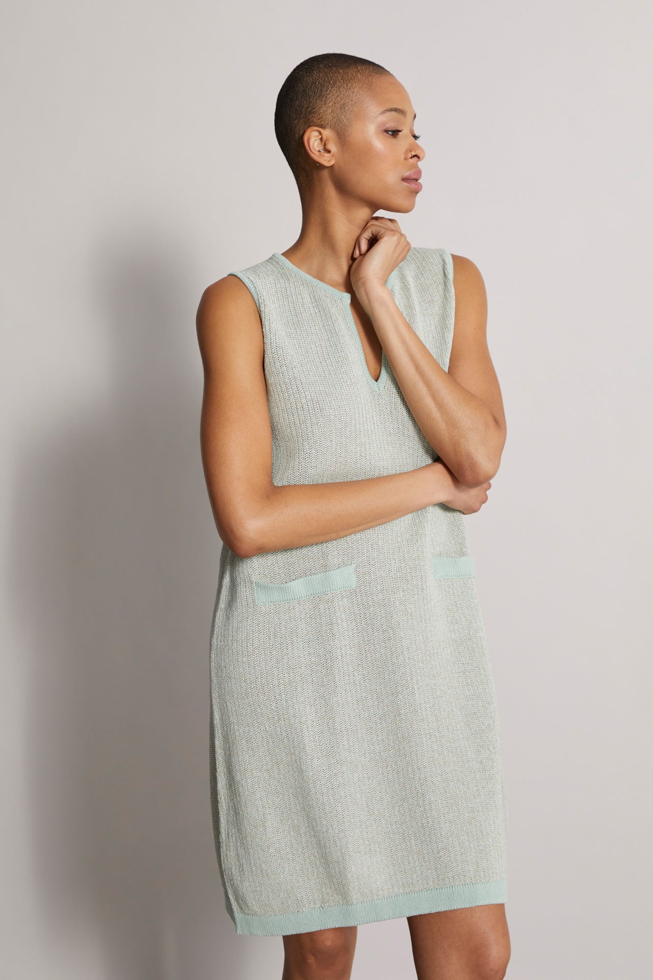 Arborea knitted cotton linen dress