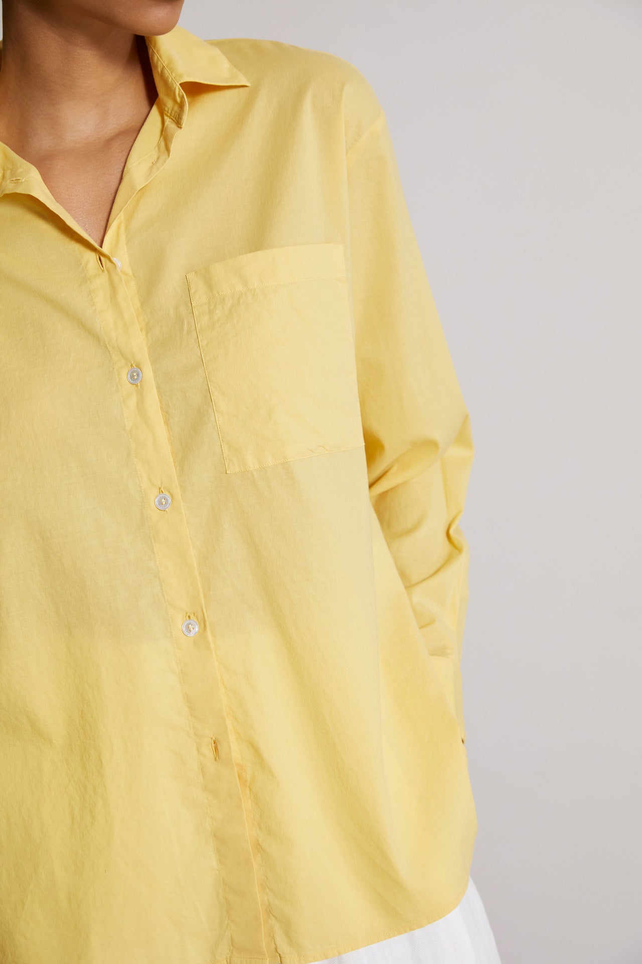 Palmaria stretch cotton voile printed shirt