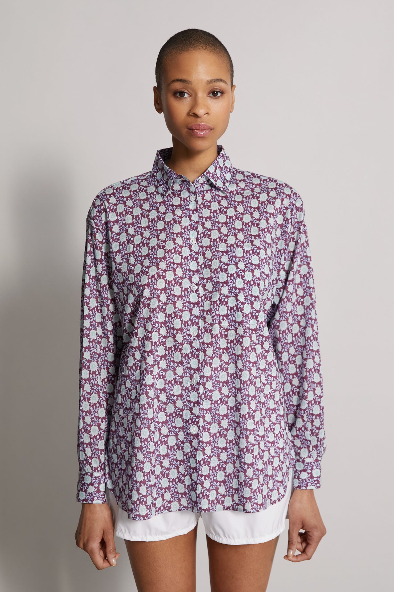 Palmaria cotton voile printed shirt - bouquet pattern