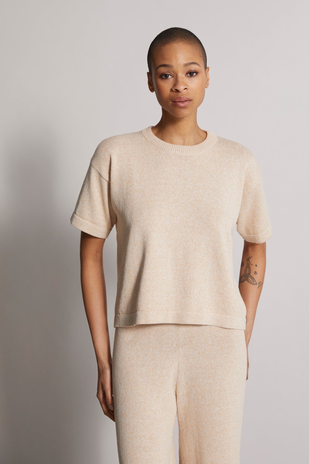 Formia cotton linen knitted t-shirt