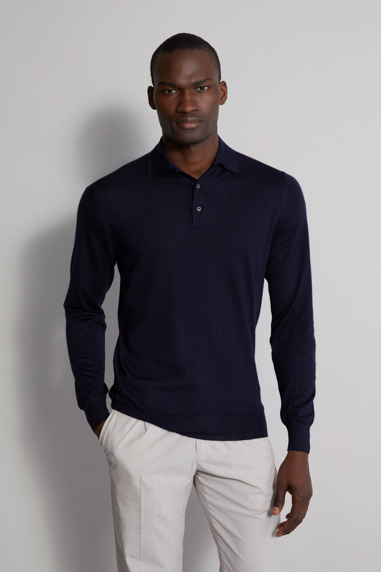 Sportman cashmere silk knitted polo in iconic colors