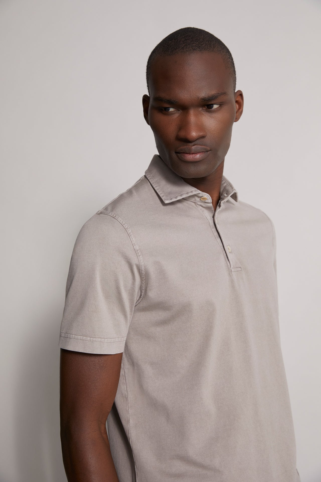 short sleeves polo t-shirt light grey