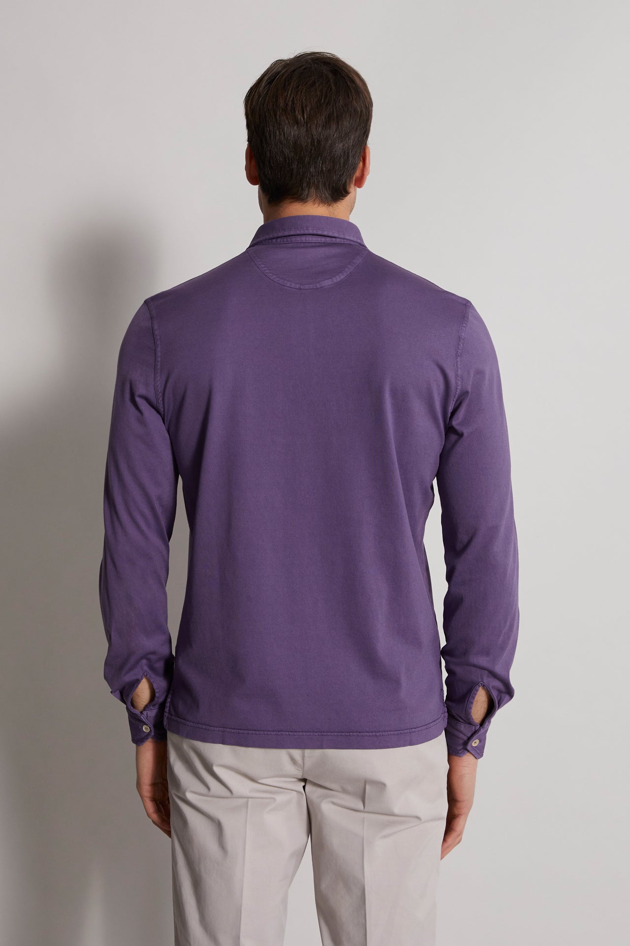 giza organic cotton polo jersey violet - back view