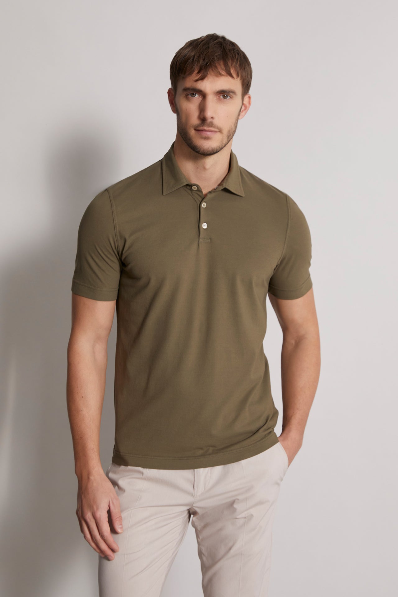 men's iconic cotton polo jersey in olive green