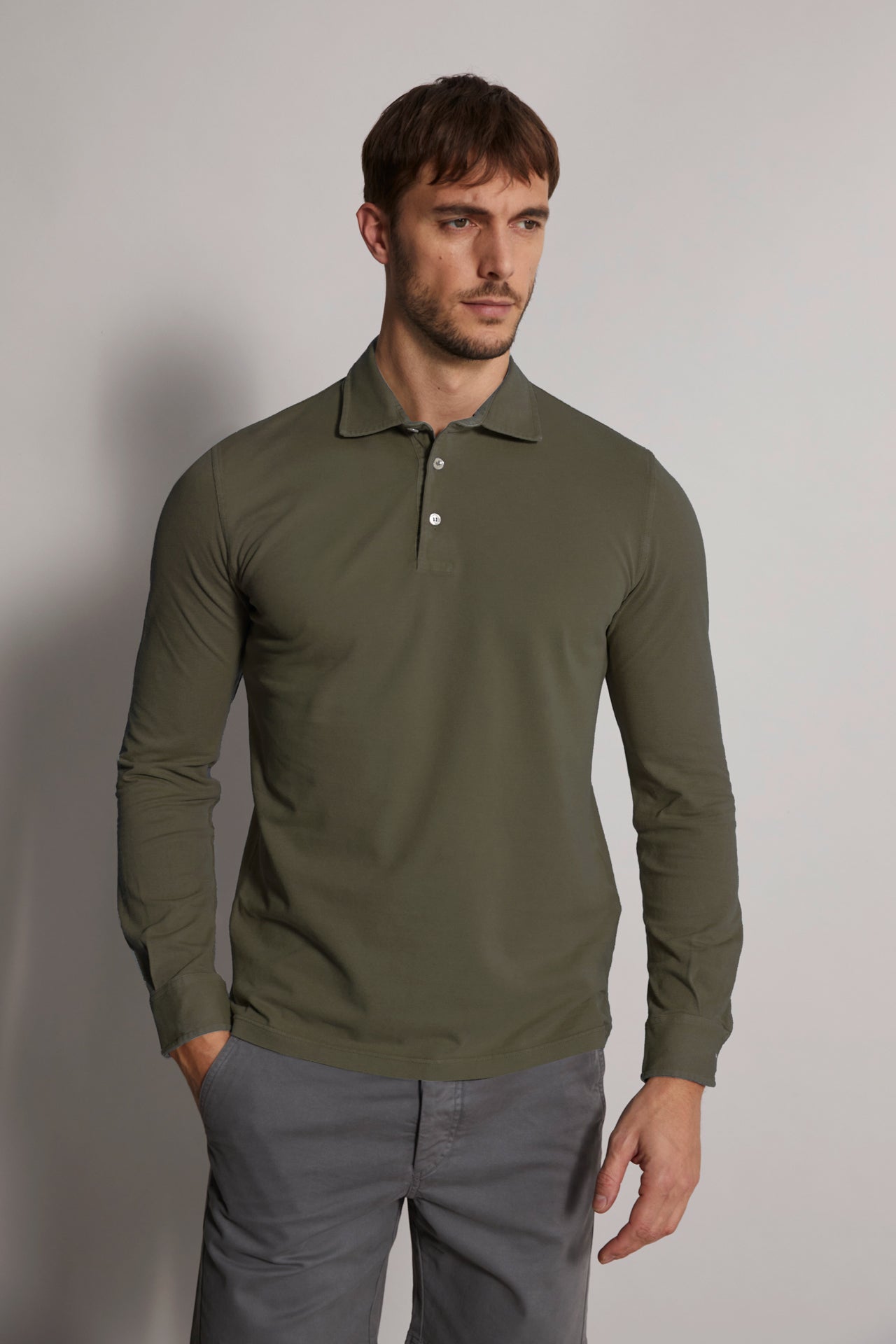 North long-sleeved cotton polo