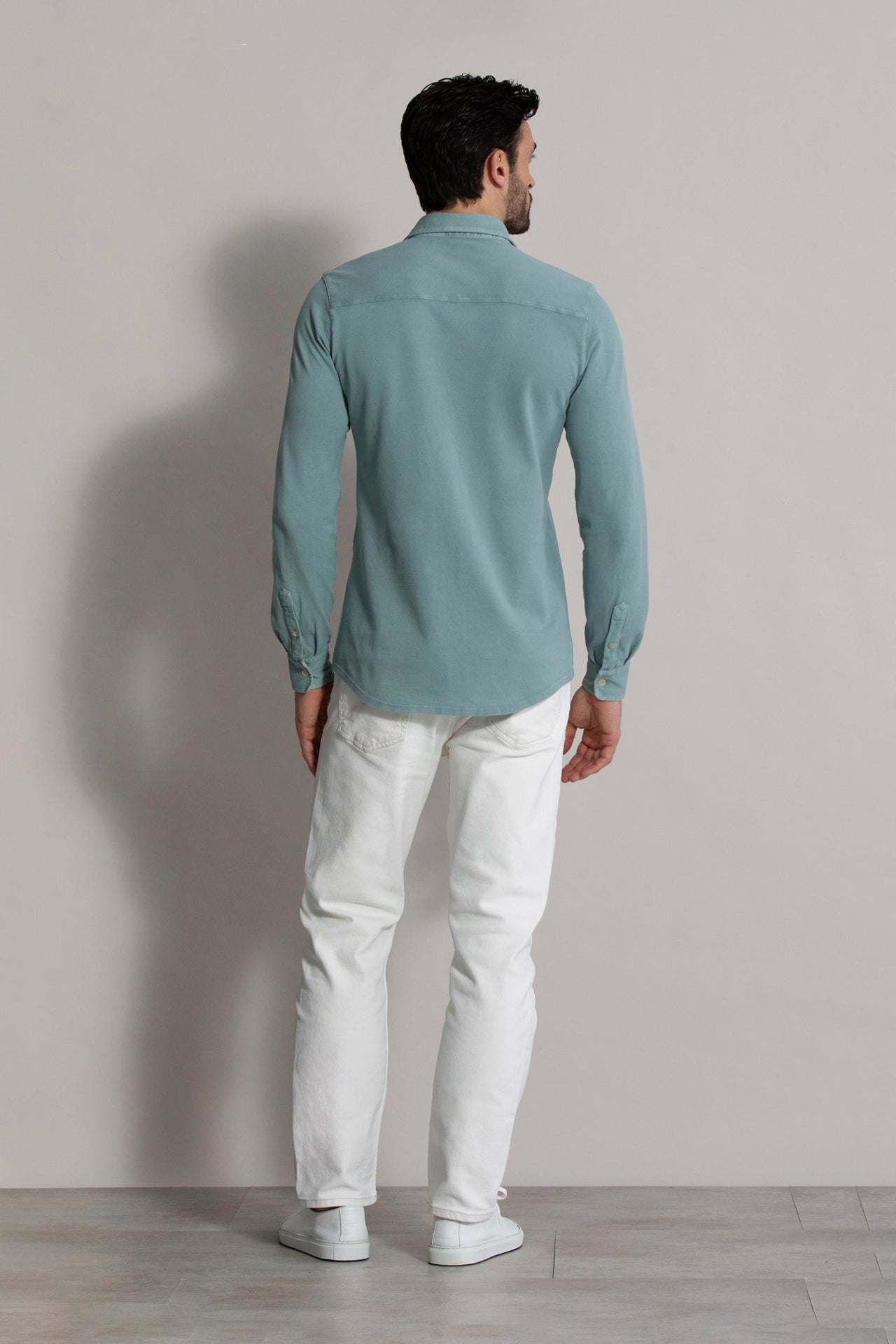 Designer shirt in organic cotton: sea green - back