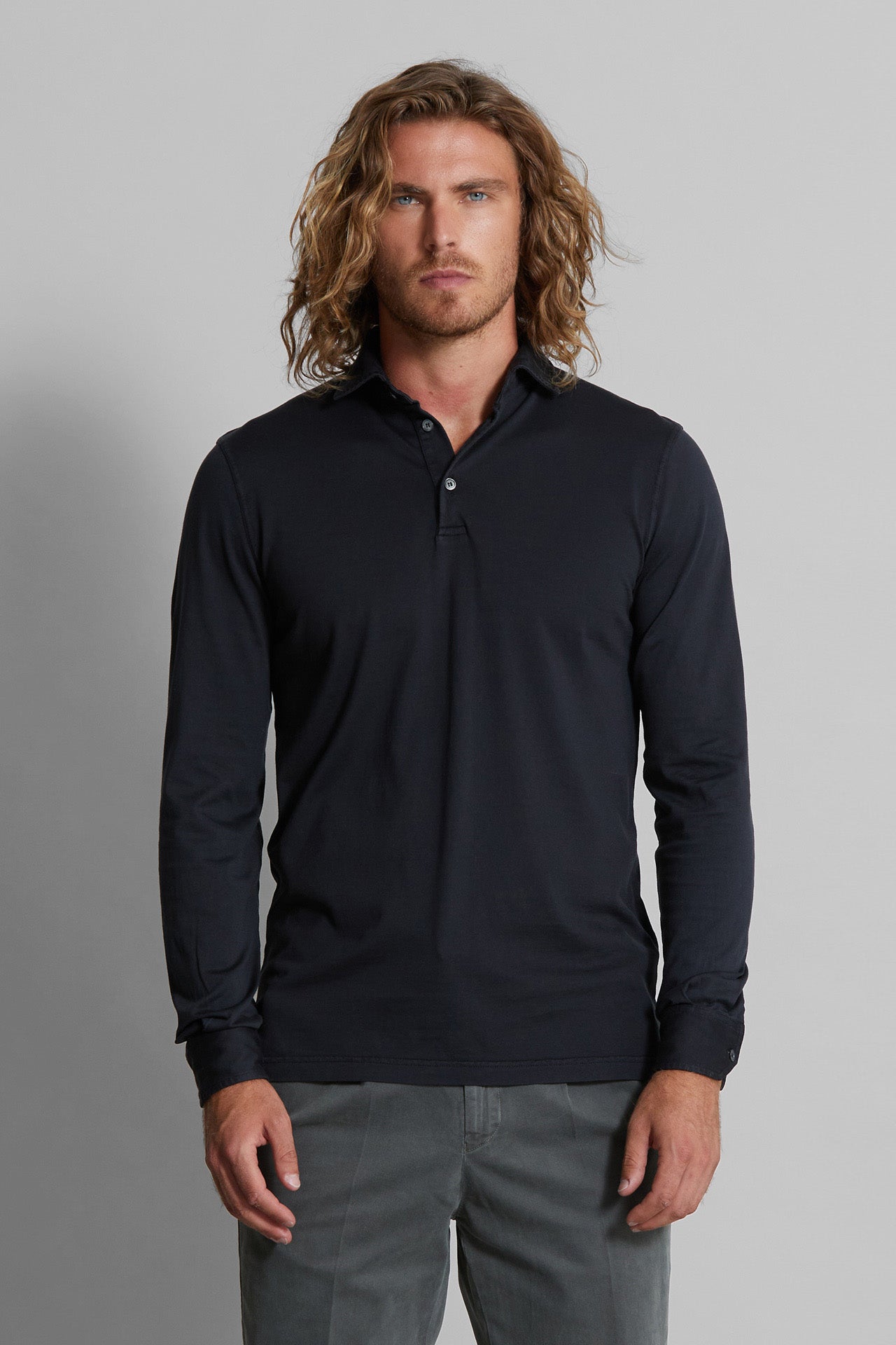 Zero the organic cotton long sleeves polo shirt