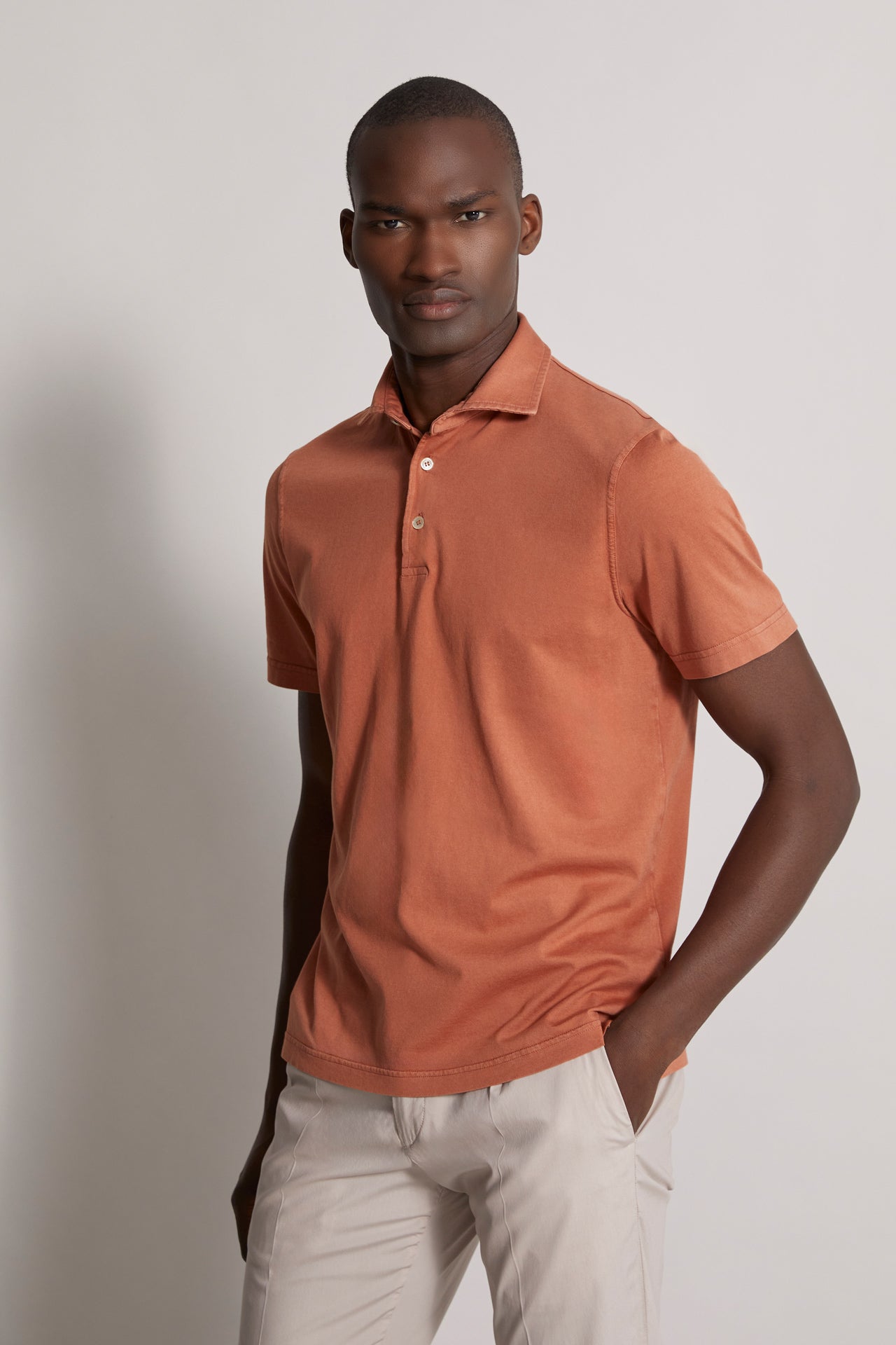 Zero polo t-shirt in organic Giza cotton