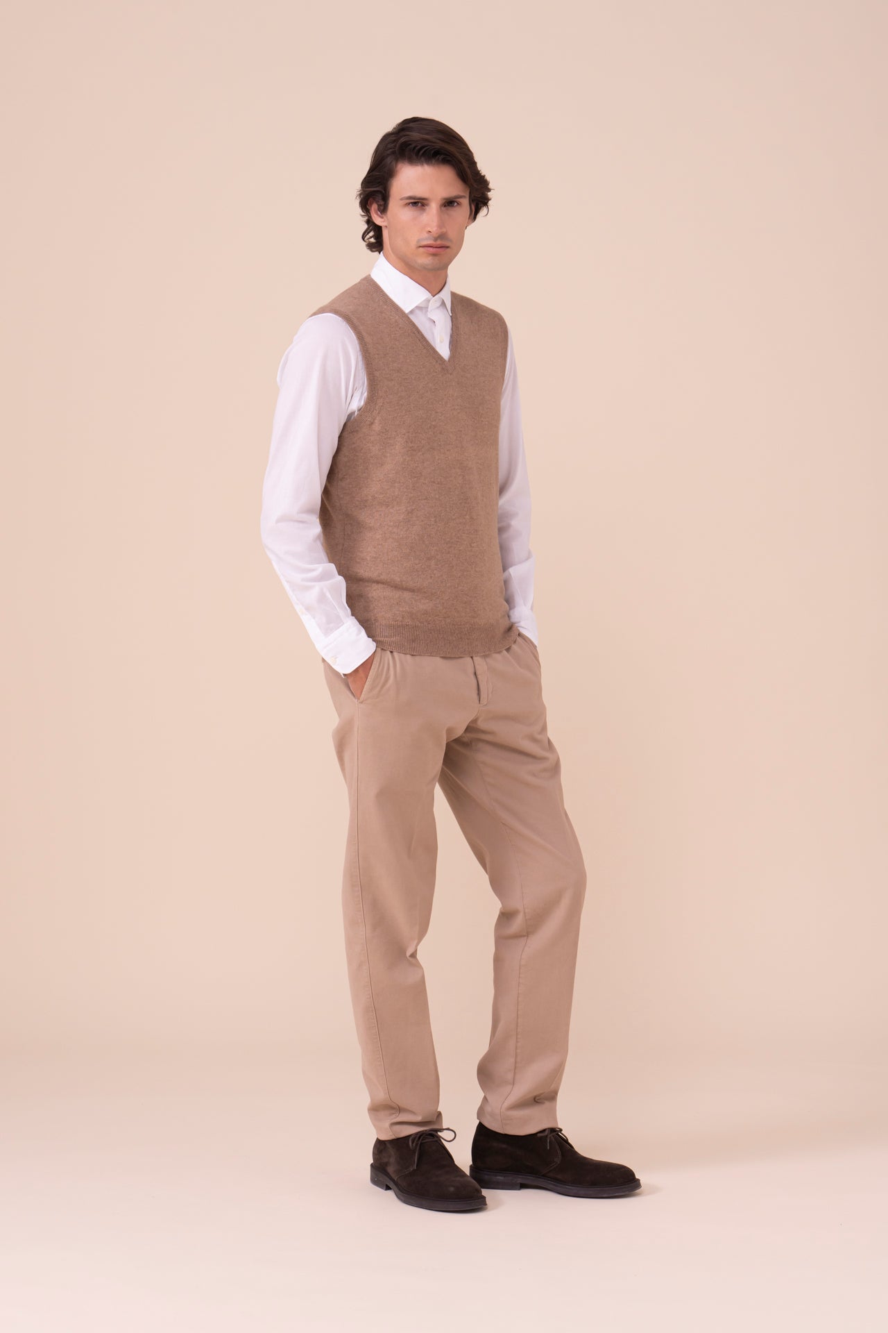 Gilet in cashmere con scollo a V nei colori iconici - CORDA
