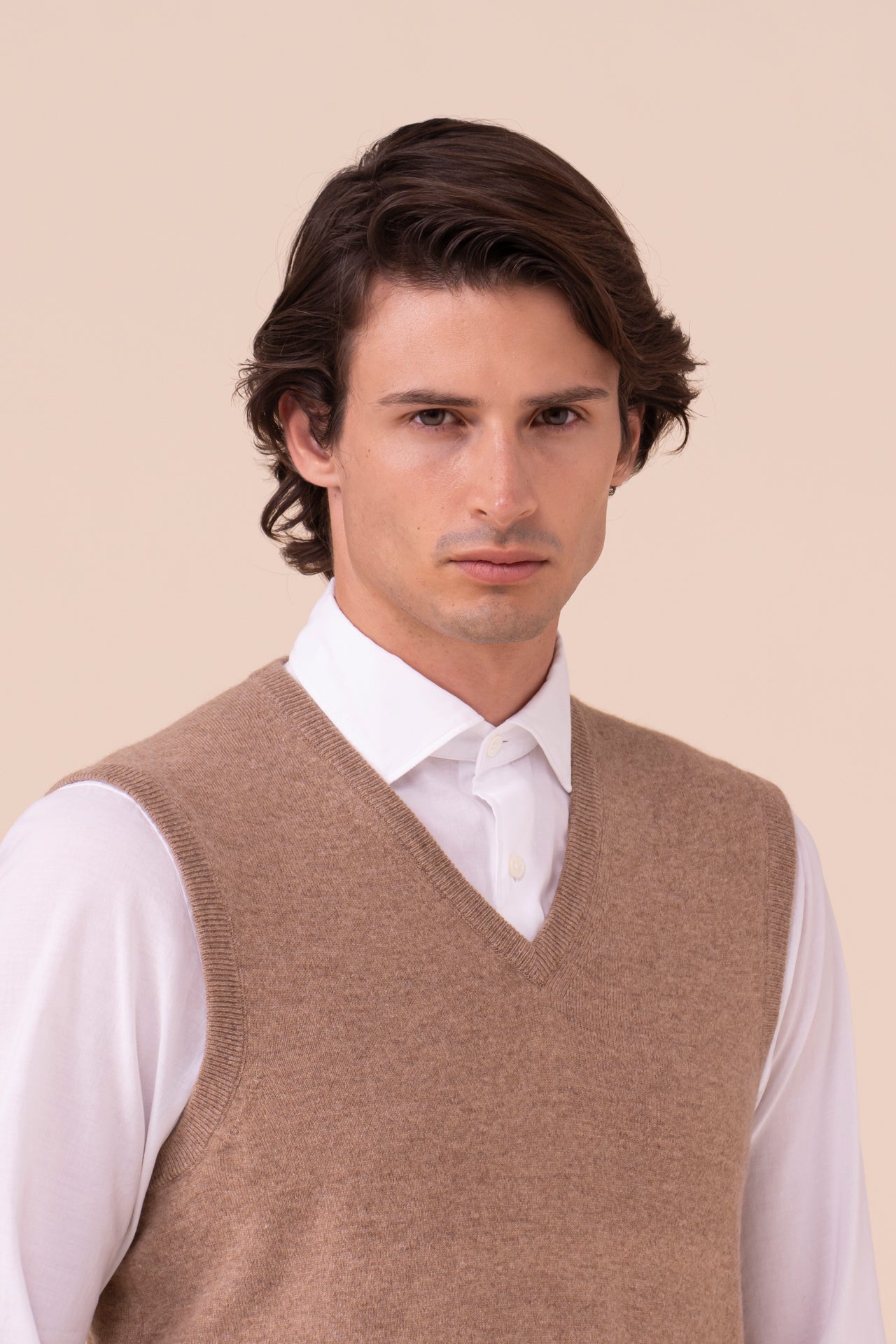 Gilet in cashmere con scollo a V nei colori iconici - CORDA