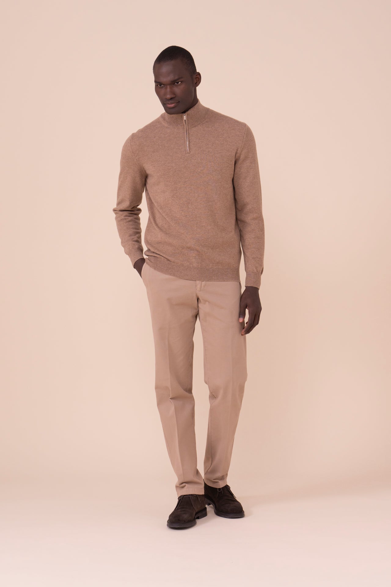 Favonio maglia con mezza zip in cashmere nei colori iconici - CORDA