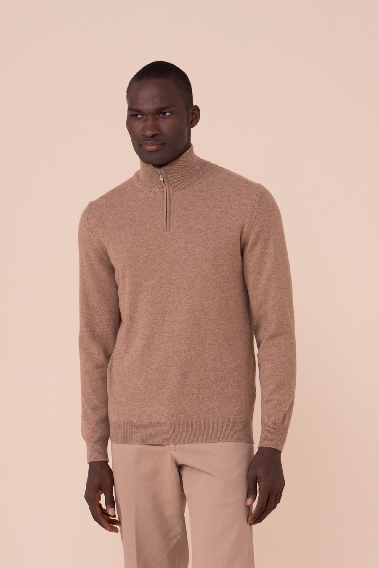 Favonio Slim Cashmere Long Sleeve Sweater in iconic colors - CORDA