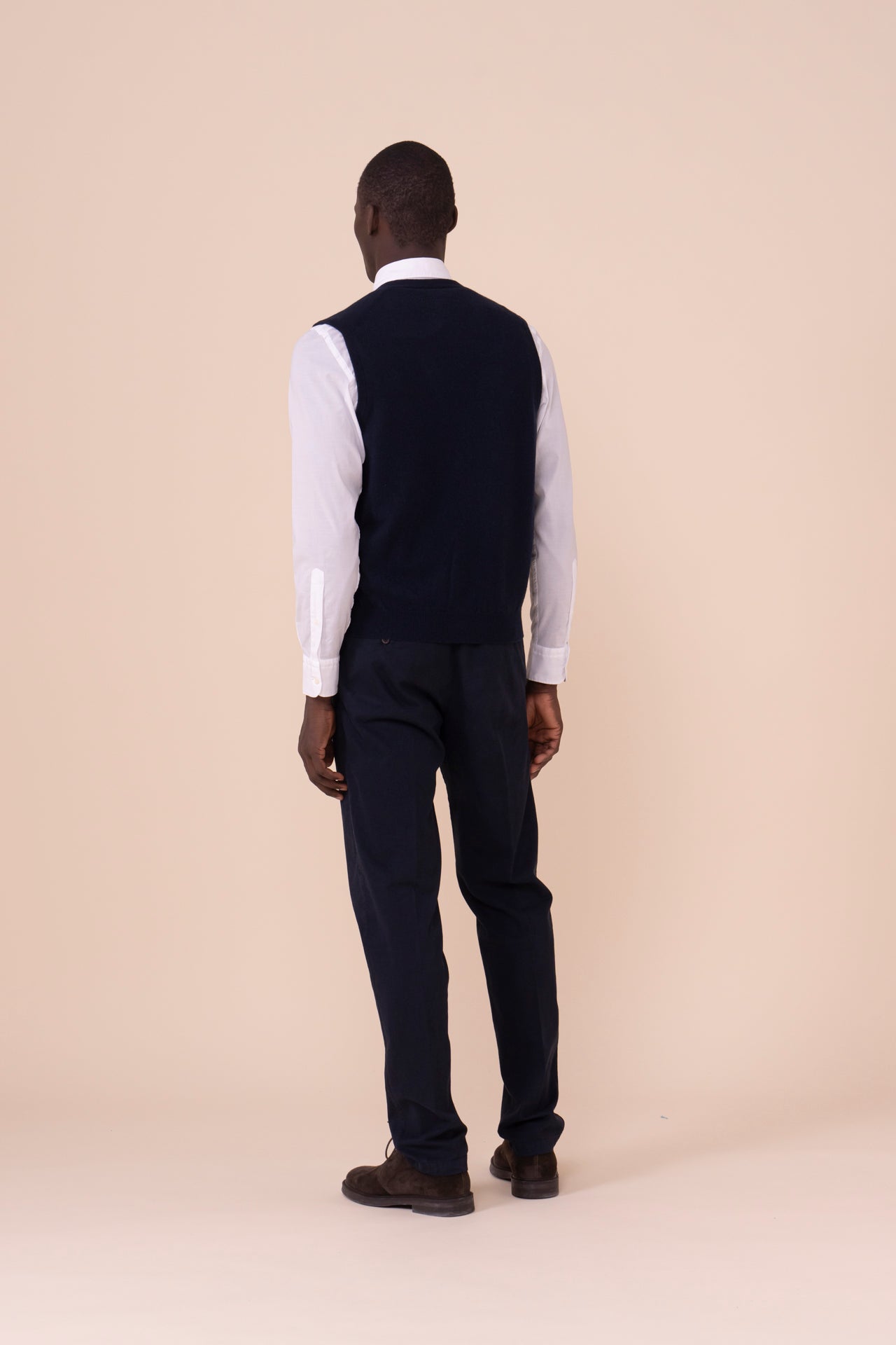 Gilet in cashmere con scollo a V nei colori iconici - MIDNIGHTBLUE