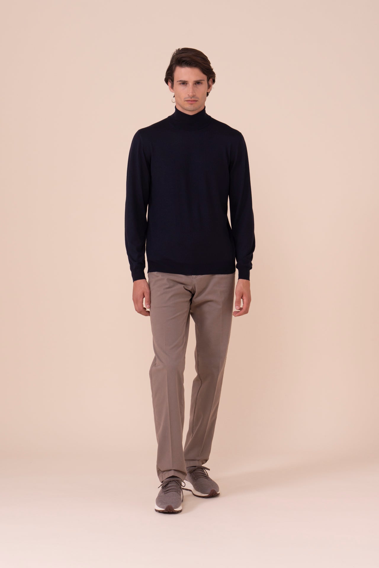 Derby Superfine Wool Turtleneck in iconic colors - MIDNIGHTBLUE