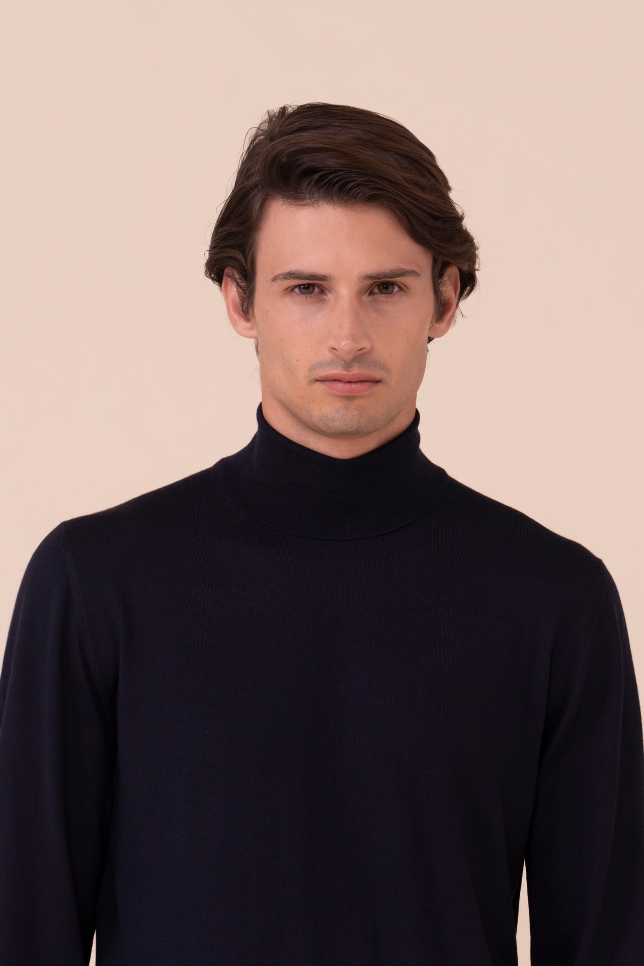 Derby Superfine Wool Turtleneck in iconic colors - MIDNIGHTBLUE