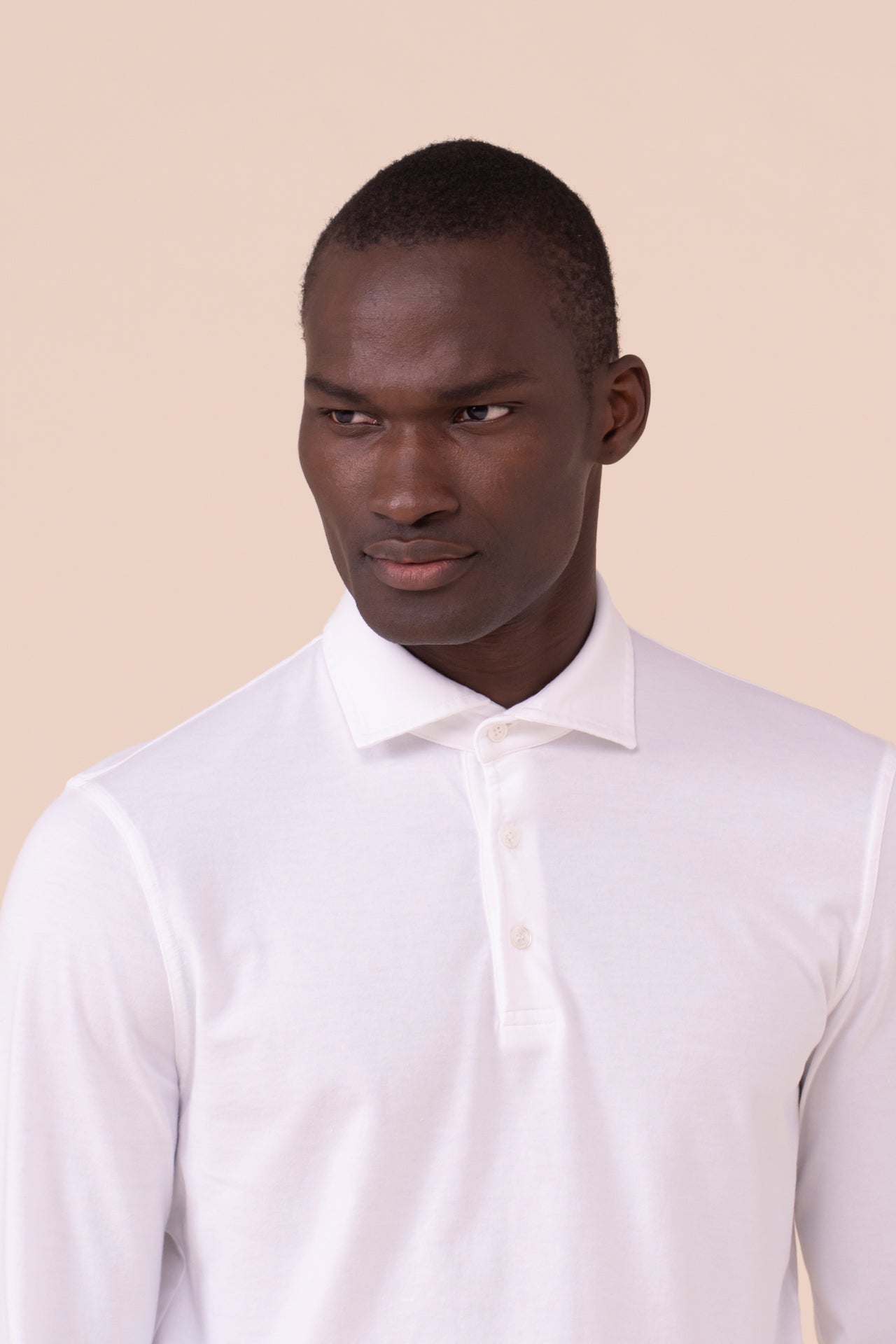 Zero Organic Cotton Long Sleeve Polo Shirt in iconic colors - WHITE