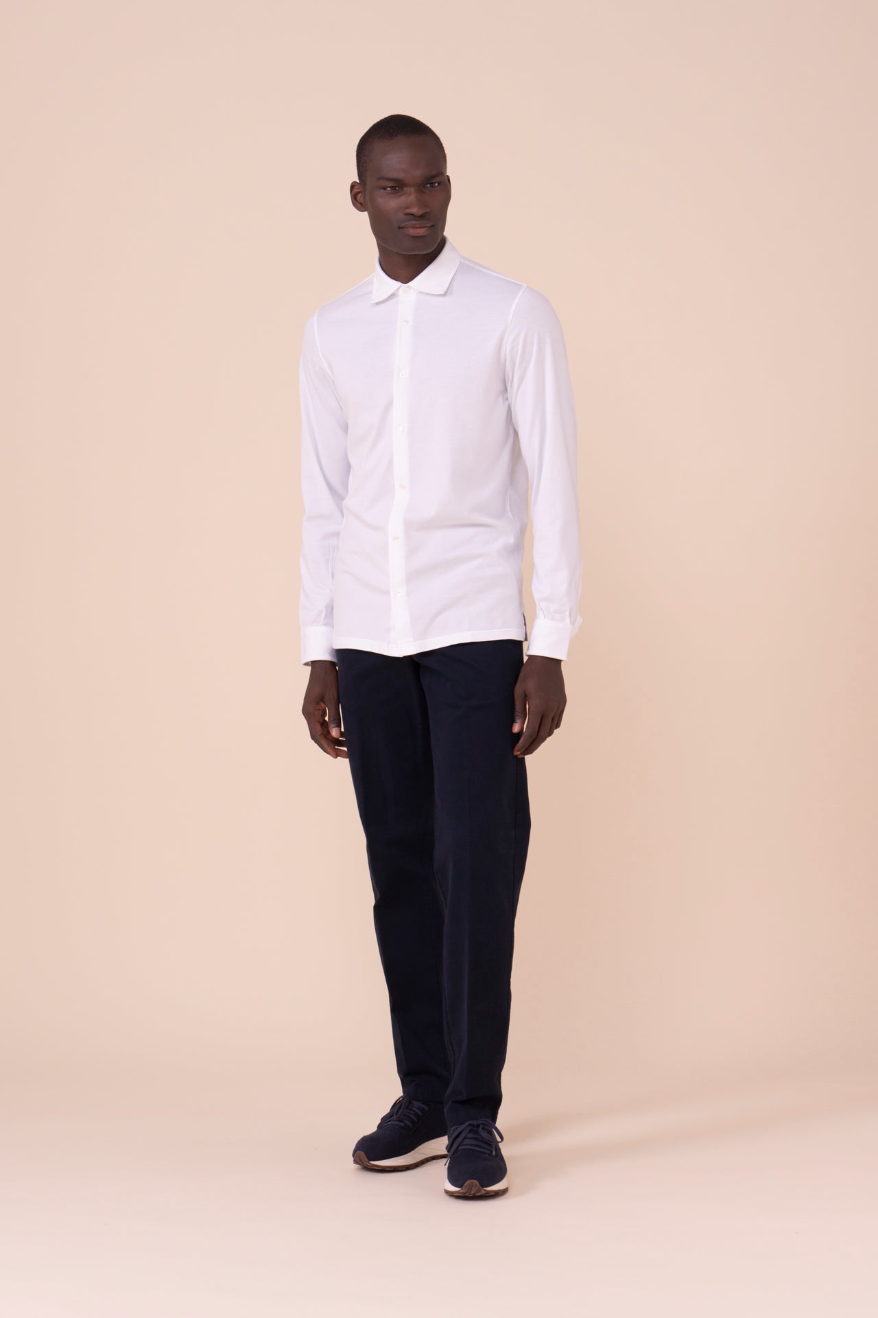Jason Organic Cotton Long Sleeve Shirt in iconic colors - WHITE