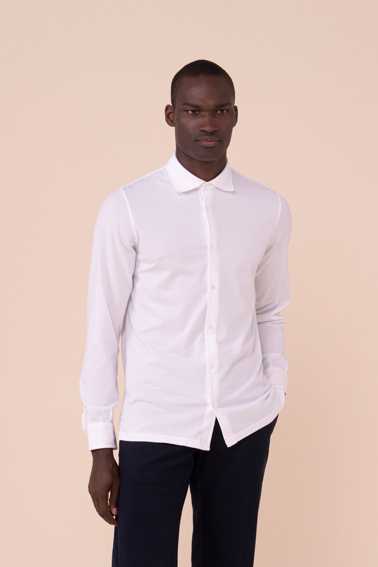 Jason Organic Cotton Long Sleeve Shirt in iconic colors - WHITE