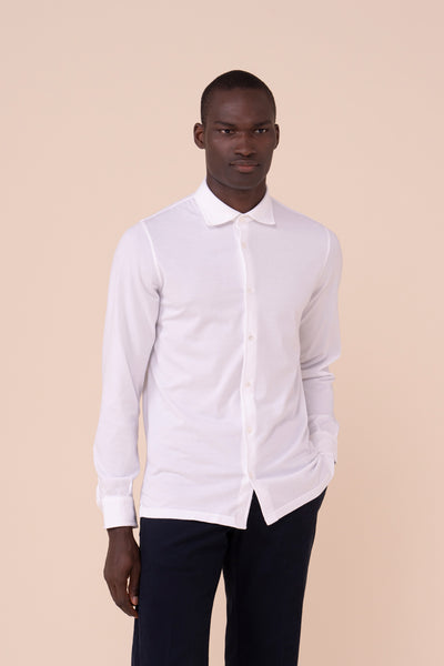 Men's Button Up Jersey Shirt in Organic Cotton - Iconic - Fedeli
