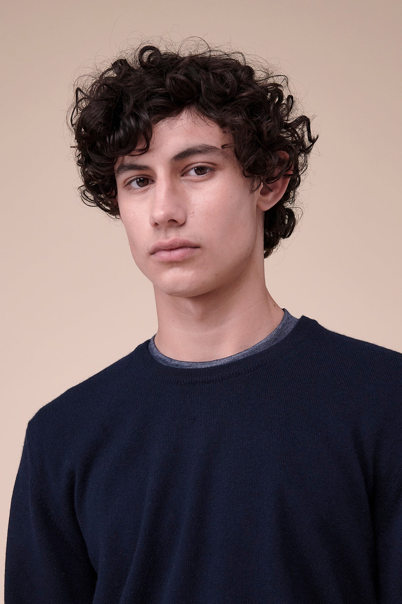 Argentina Cashmere Crewneck in iconic colors - MIDNIGHTBLUE