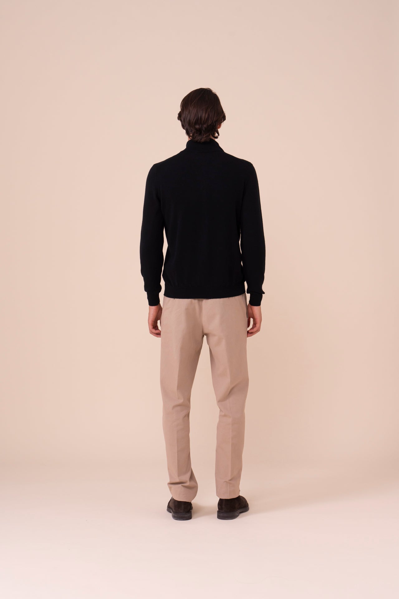 Favonio maglia in cashmere a maniche lunghe con zip nei colori iconici - MIDNIGHTBLUE