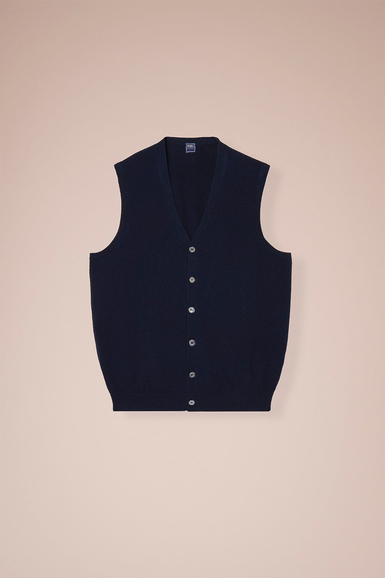 Cashmere V-neck Vest in iconic colors - MIDNIGHTBLUE