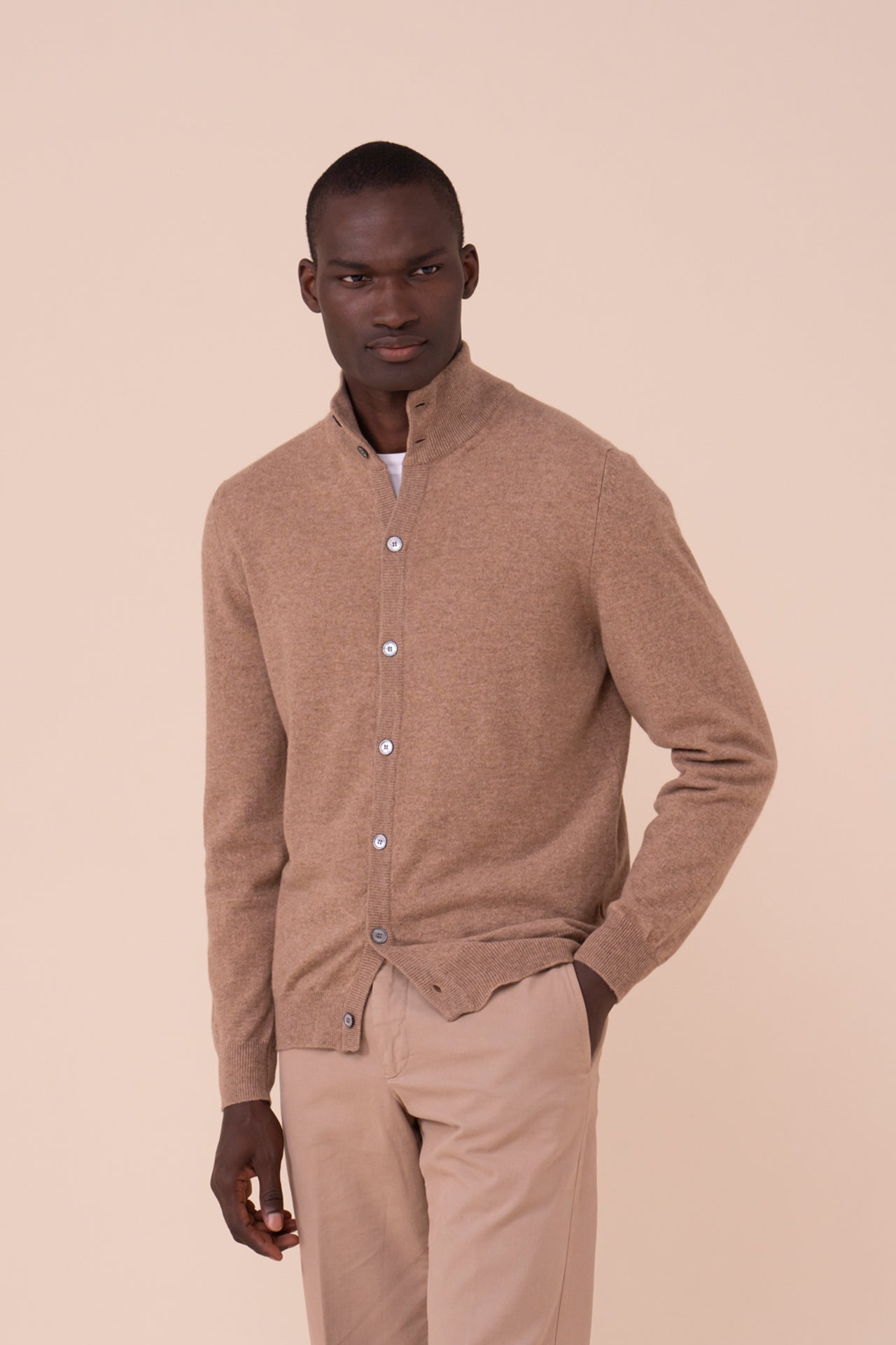 Favonius Cashmere Fully Buttoned Sweater in iconic colors - GRAY