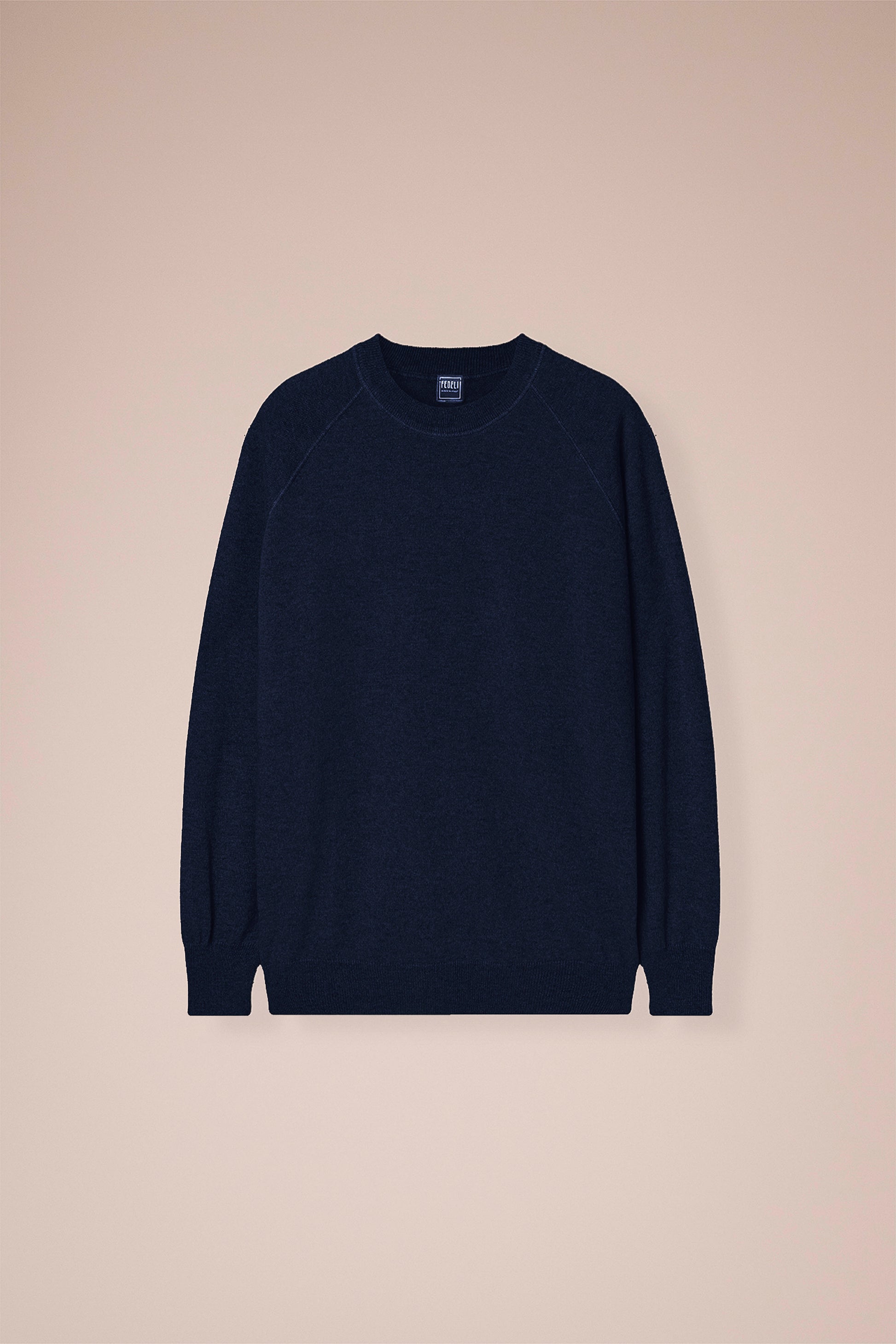 Argentina Tiger maglia girocollo in cashmere nei colori iconici - MIDNIGHTBLUE