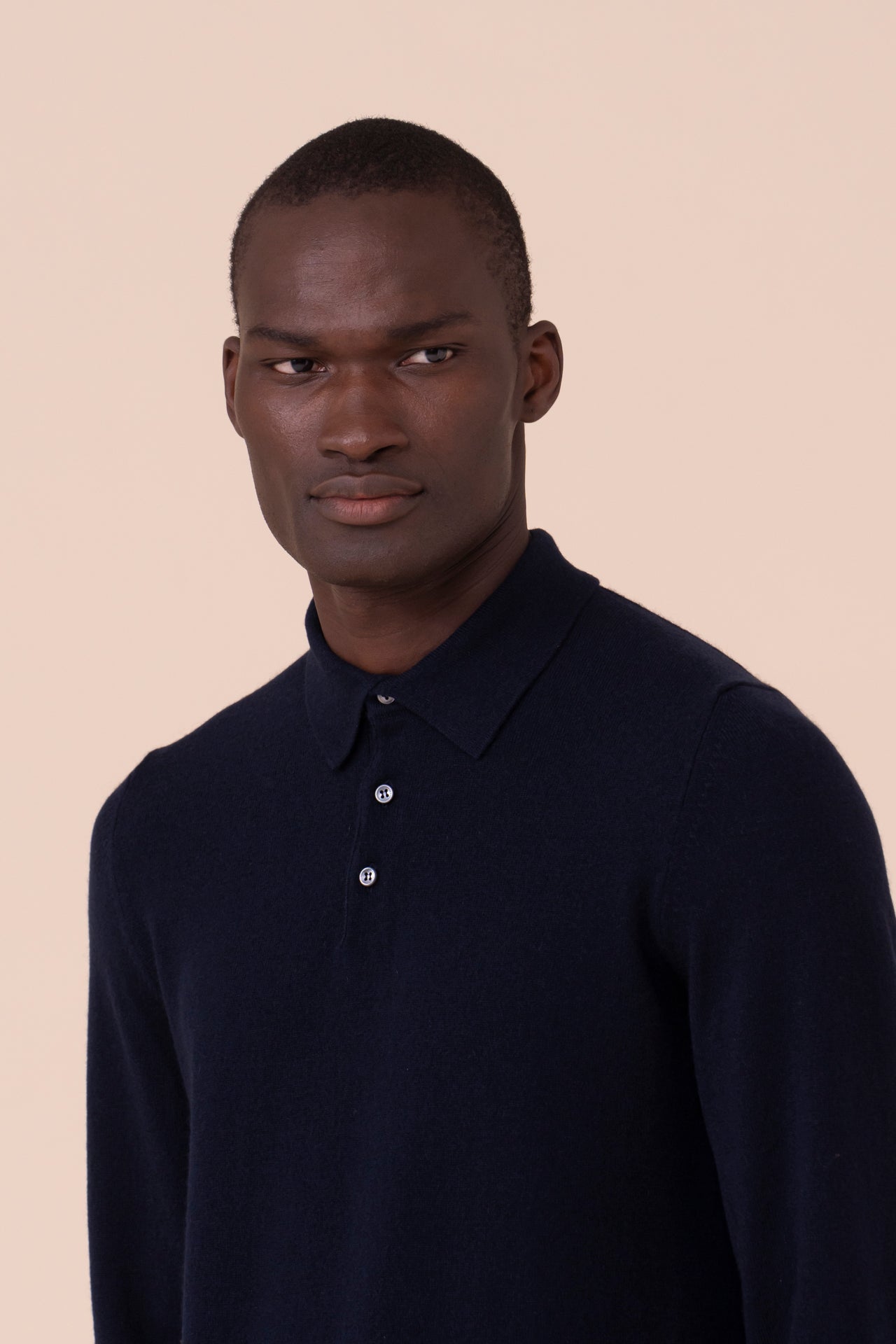 Sportman Cashmere Knit Polo in iconic colors - MIDNIGHTBLUE