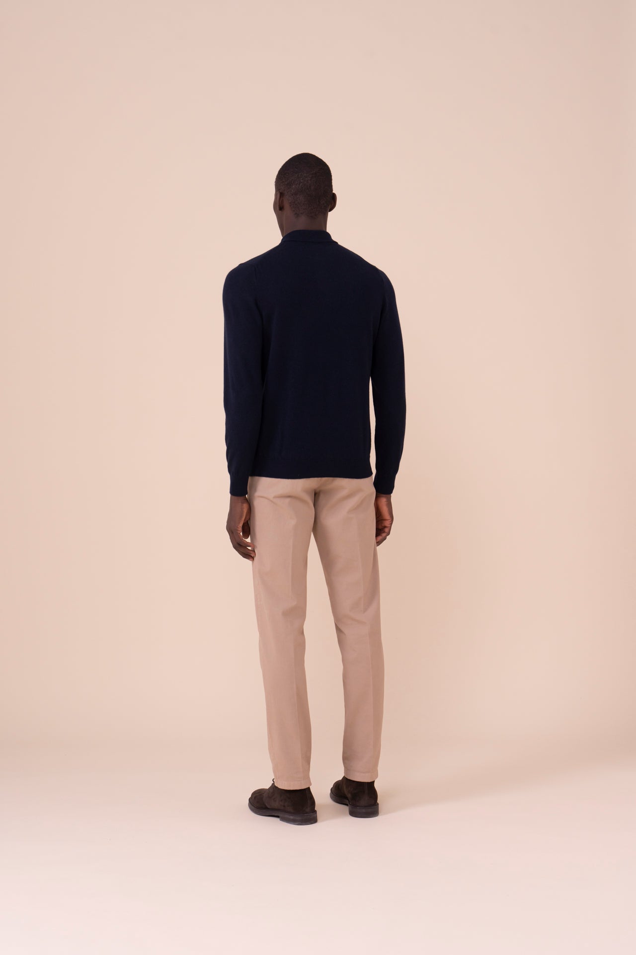 Sportman Cashmere Knit Polo in iconic colors - MIDNIGHTBLUE