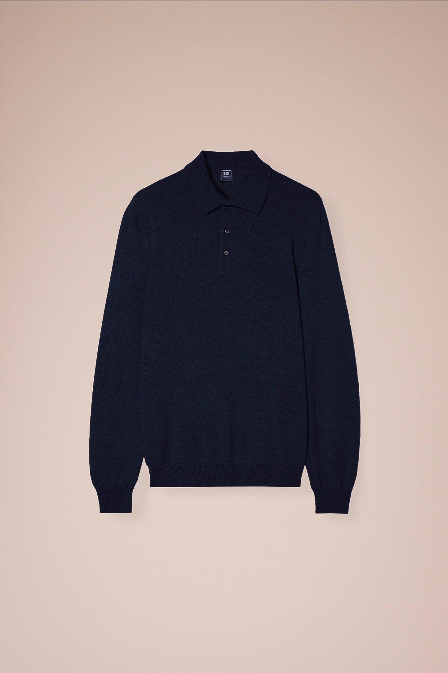 Sportman Cashmere Knit Polo in iconic colors - MIDNIGHTBLUE