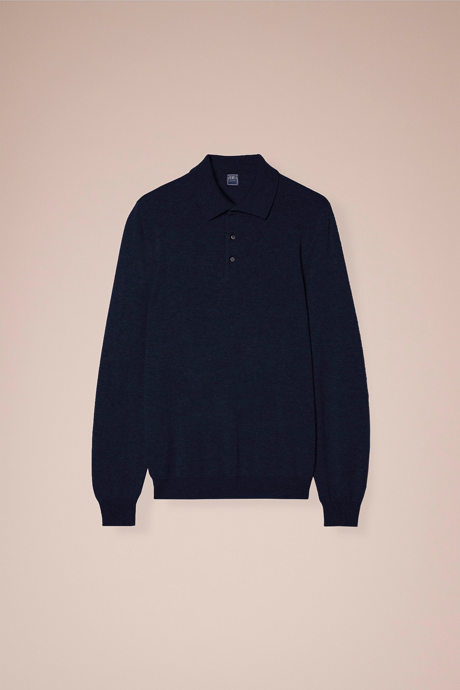 Sportman Cashmere Knit Polo in iconic colors - MIDNIGHTBLUE