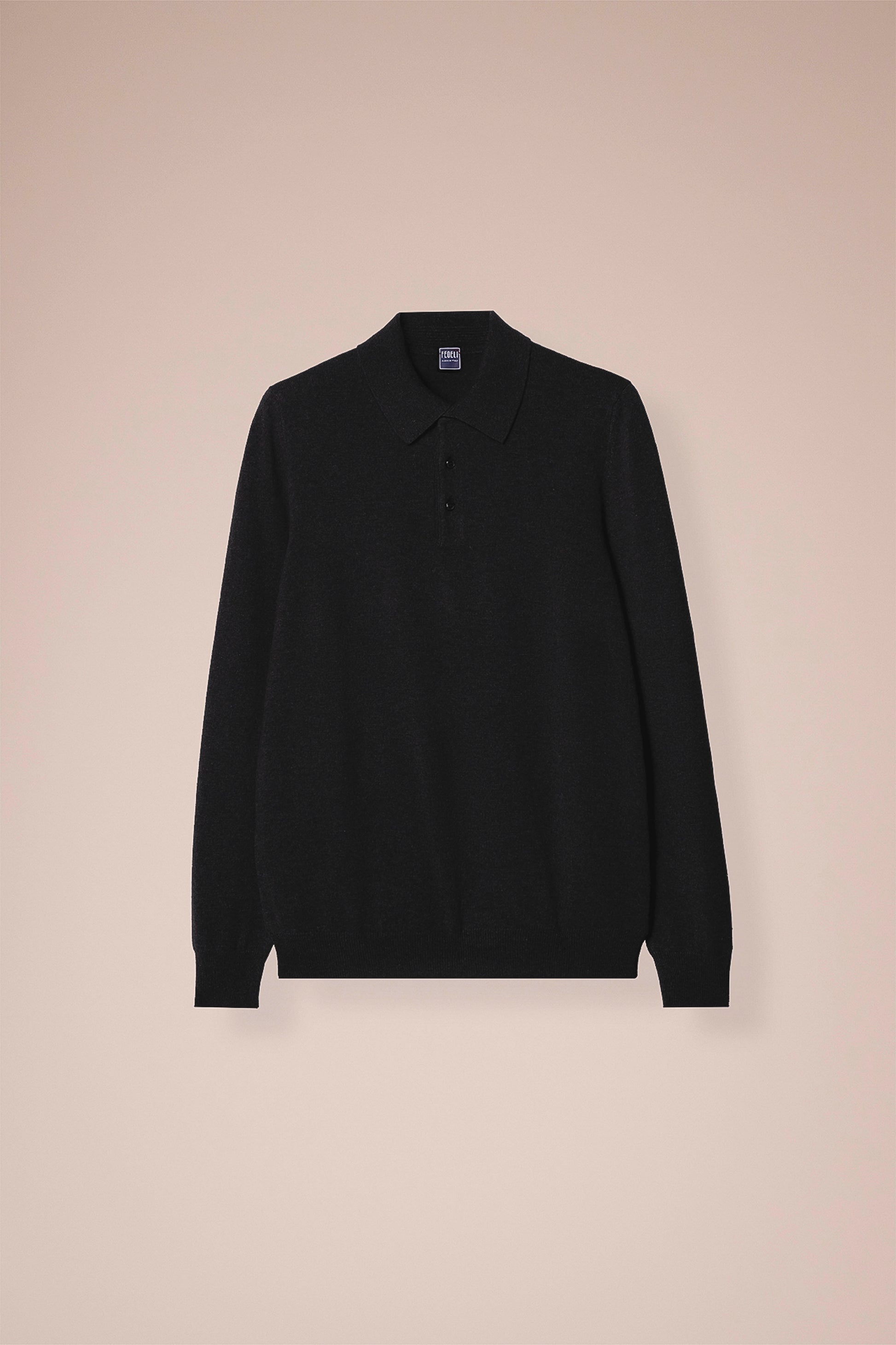 Sportman Cashmere Knit Polo in iconic colors - MIDNIGHTBLUE