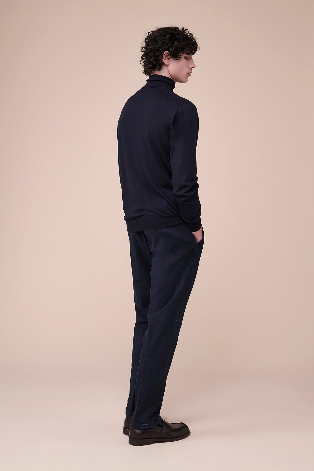 Derby Superfine Wool Turtleneck in iconic colors - MIDNIGHTBLUE