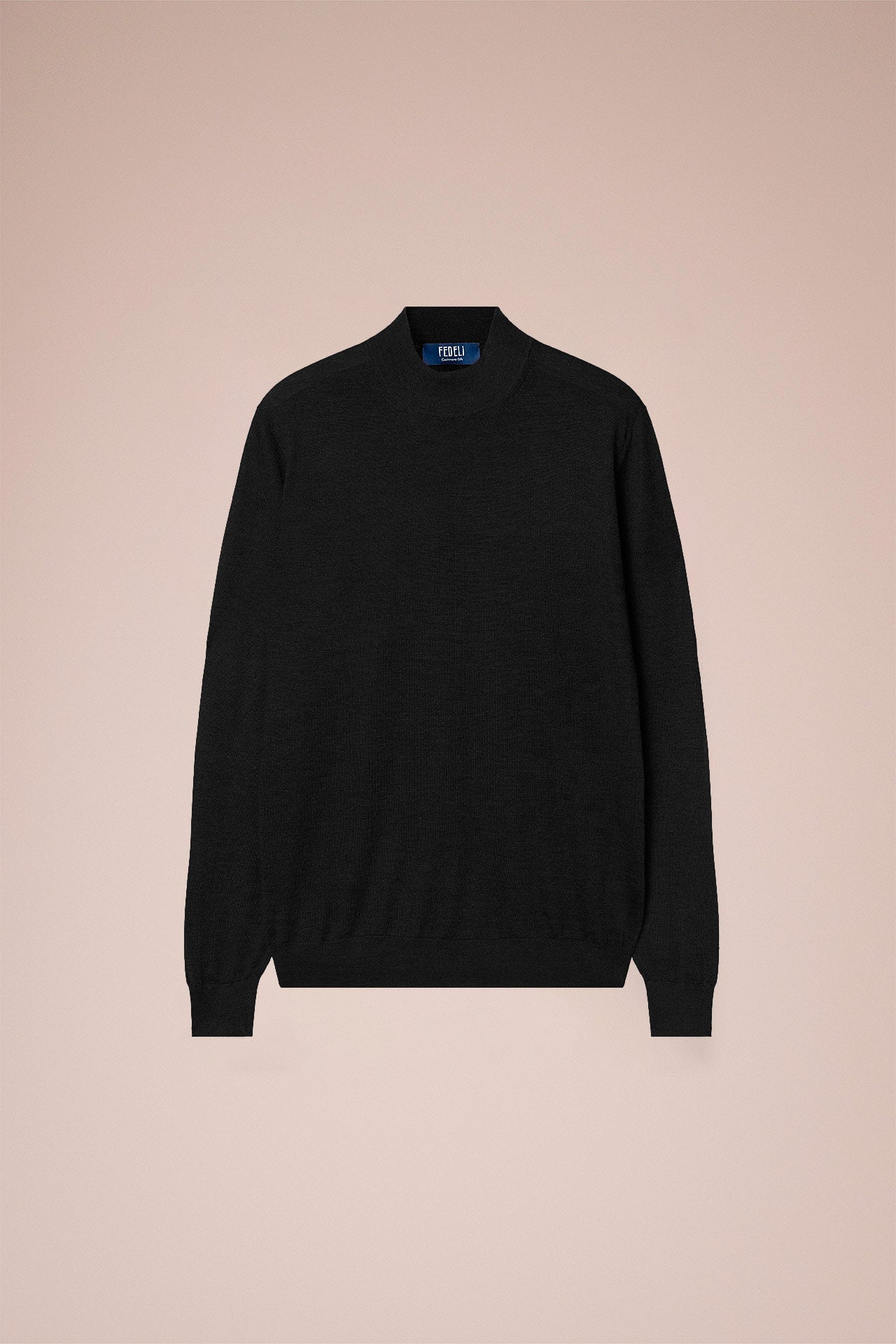 Derby Special Cashmere Silk Mock Neck in iconic colors - BLACK