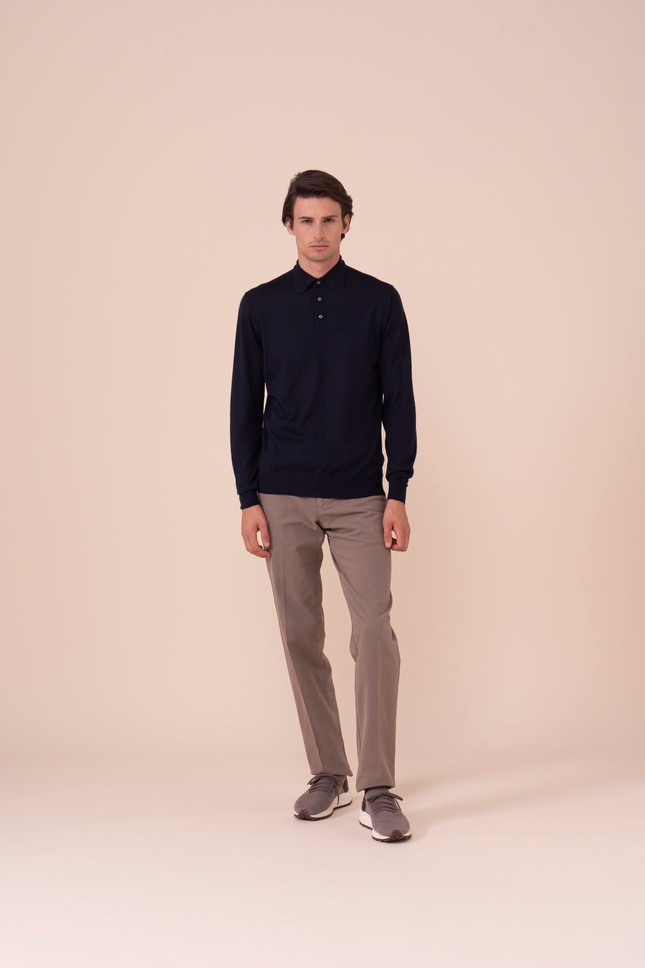 Sportman polo cashmere e seta nei colori iconici - MIDNIGHTBLUE