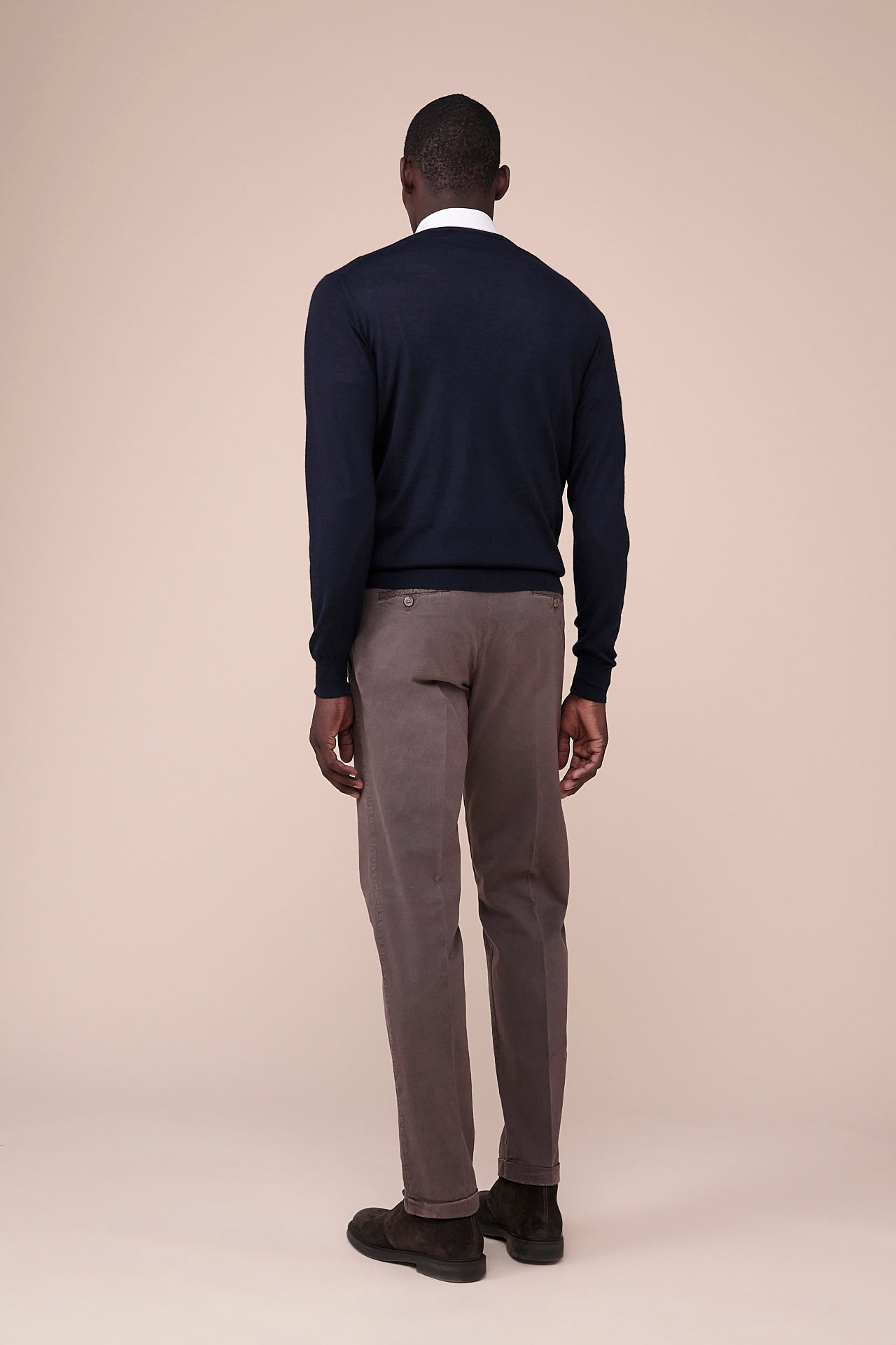 Pull Cashmere Silk V-neck in iconic colors - MIDNIGHTBLUE