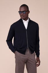 Paros bomber in maglia di lana nel iconico blu notte
