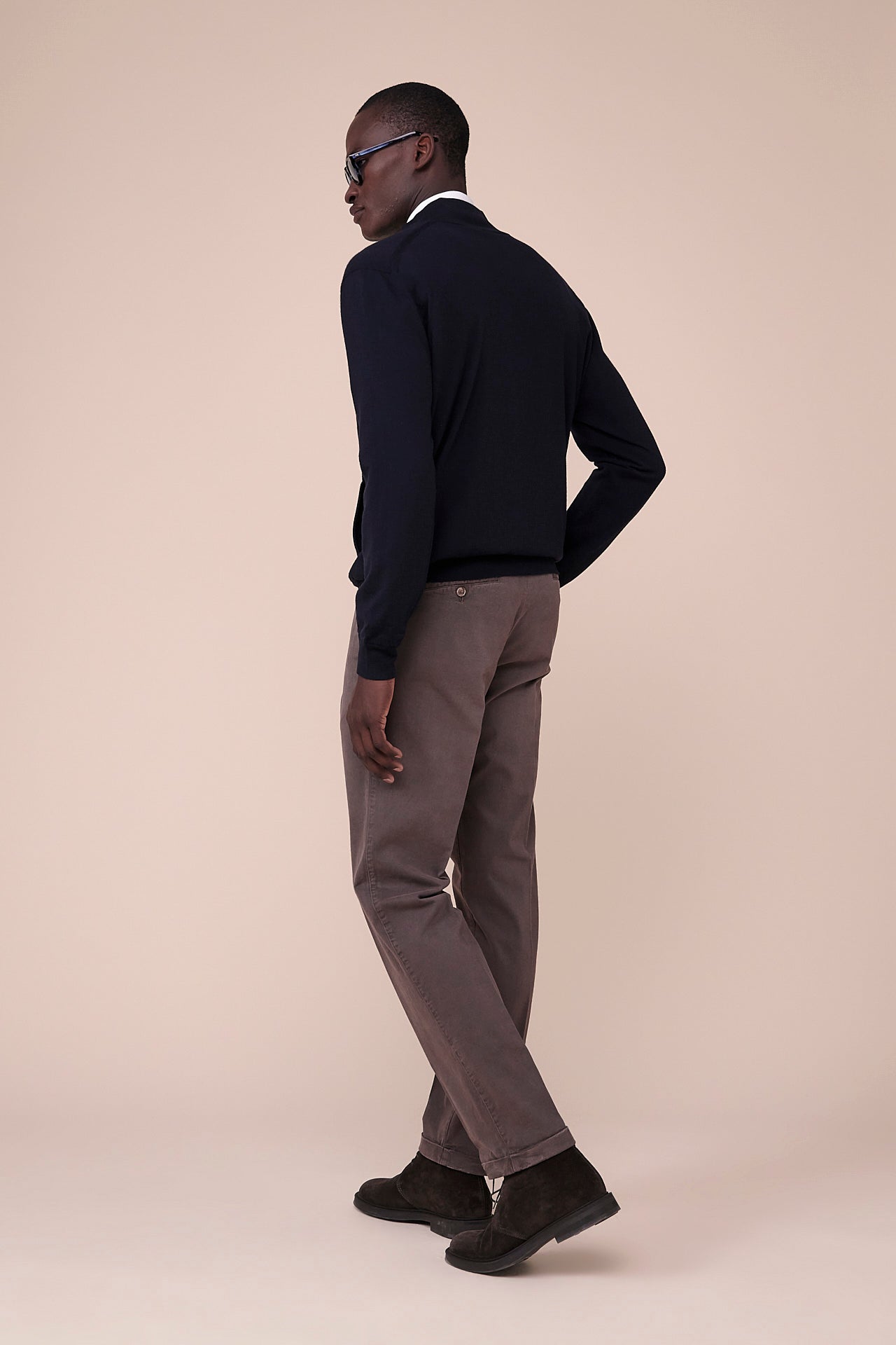 Paros Wool Knit Bomber in iconic blue - MIDNIGHTBLUE