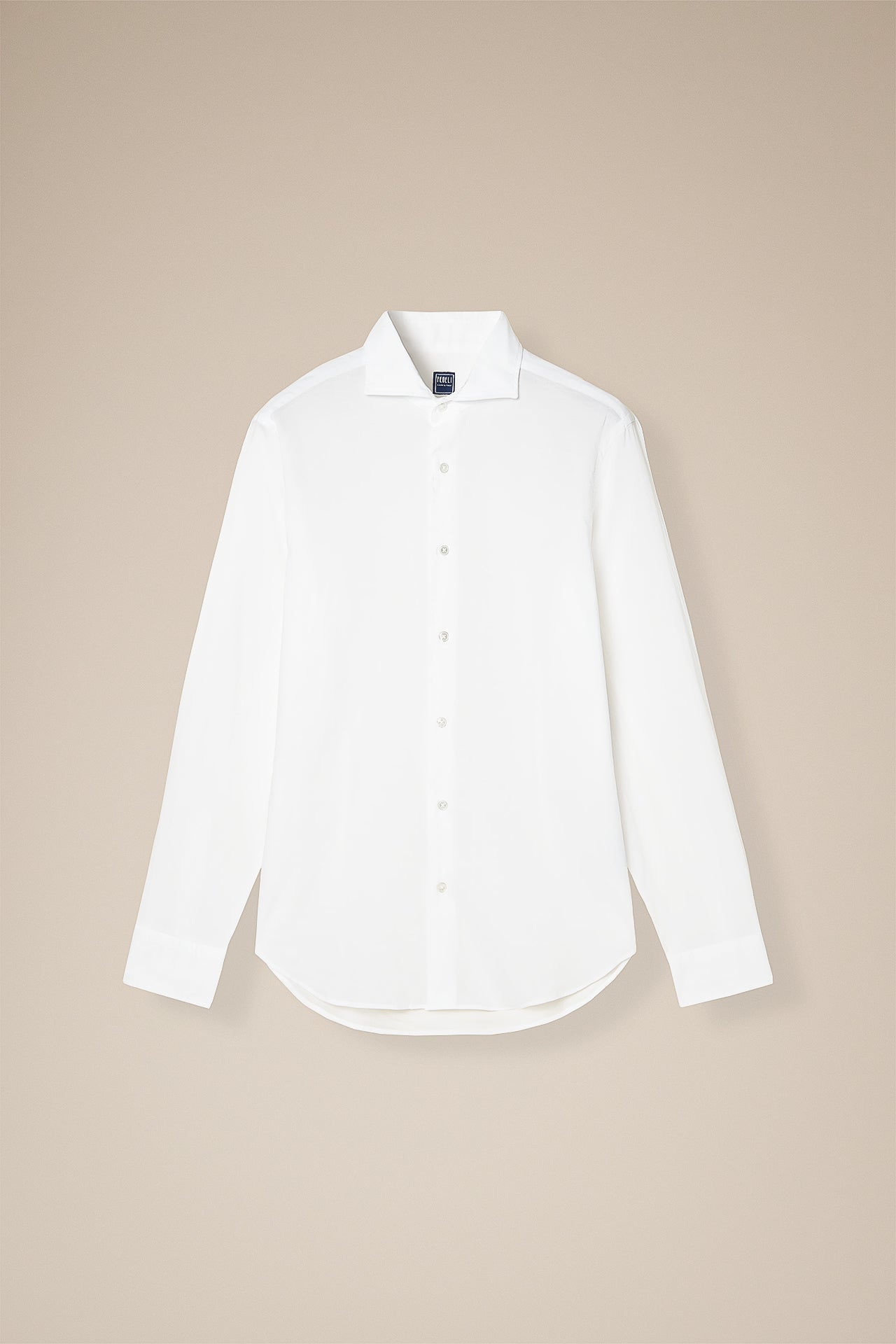 Tシャツ・カットソー Fedeli Printed stretch cotton voile shirt Sean: Men's Designer Cotton Voile Shirt - White/Blue - Fedeli