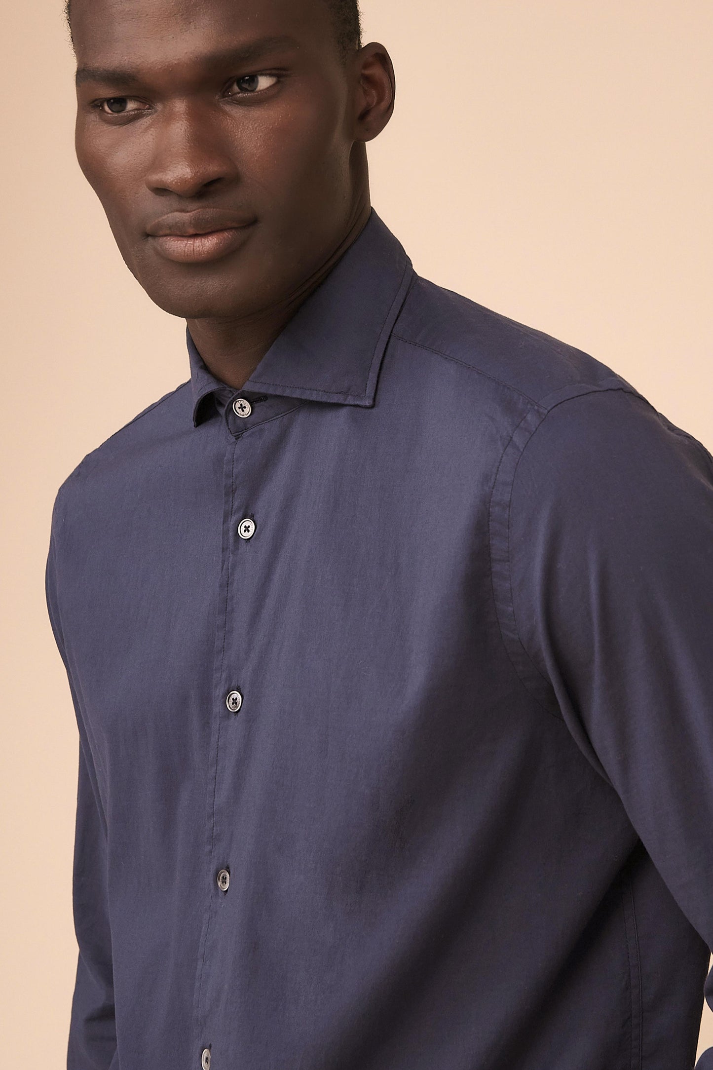 Sean Cotton Voile Shirt in iconic colors - MIDNIGHTBLUE