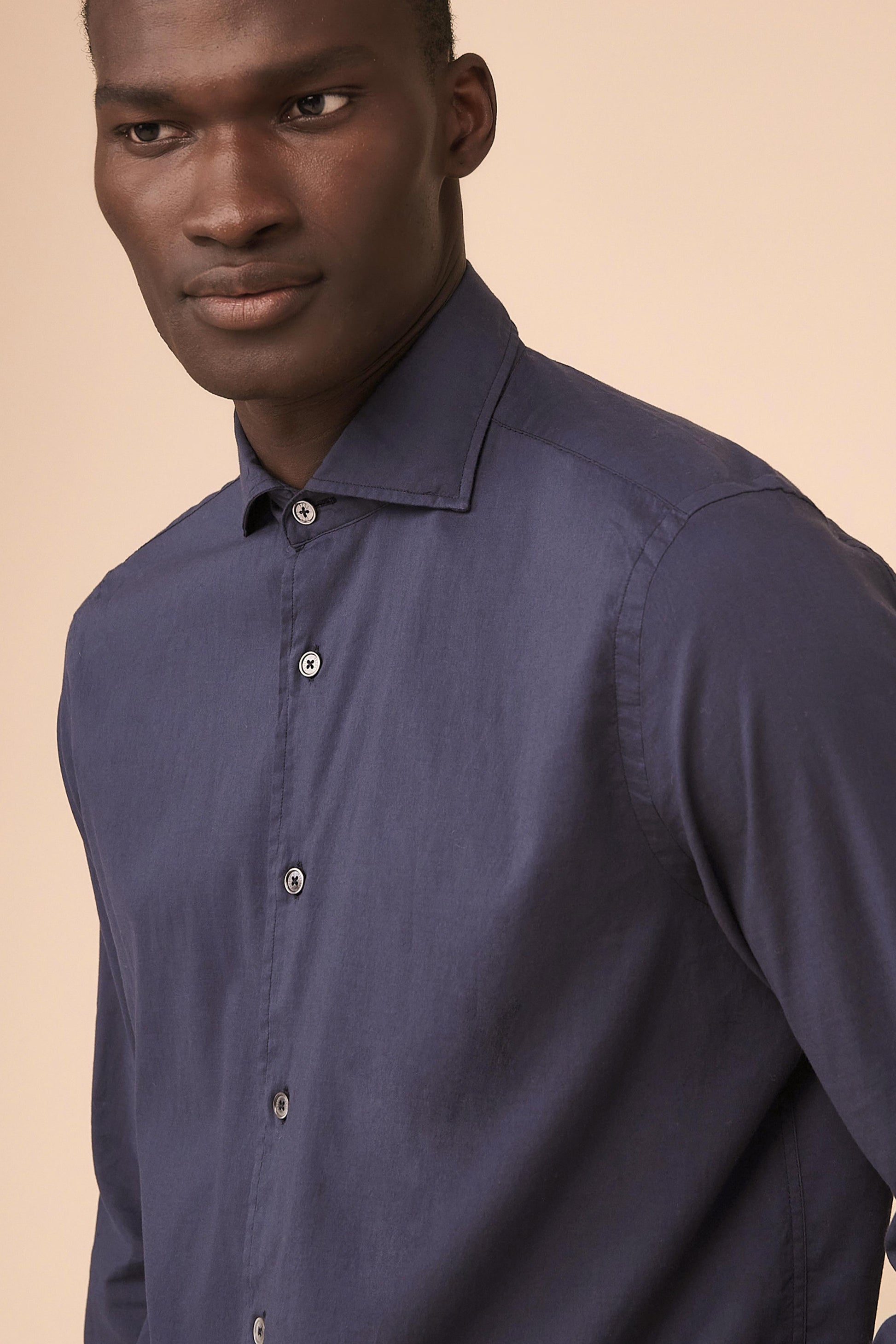 Sean Cotton Voile Shirt in iconic colors - MIDNIGHTBLUE