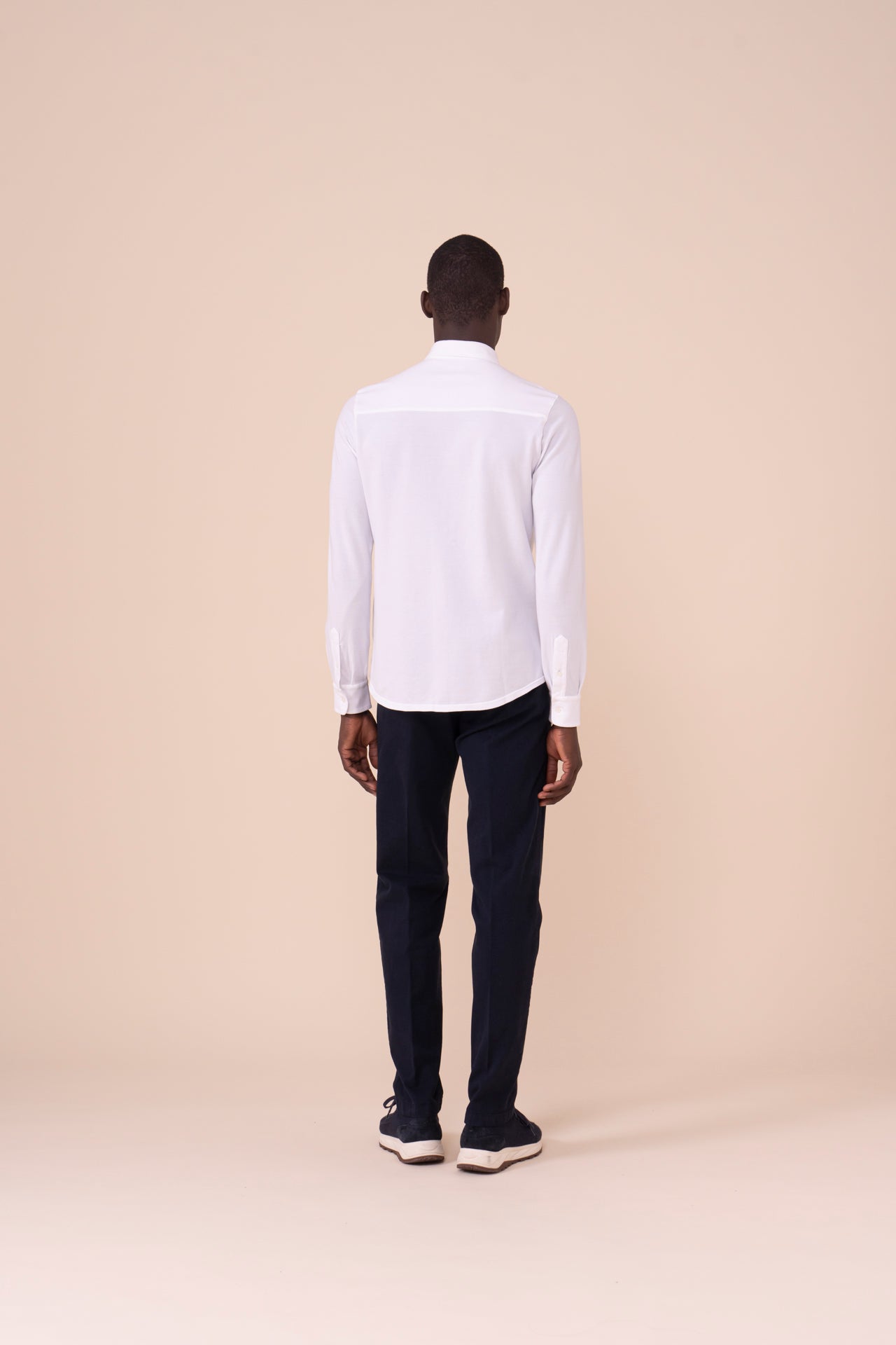 Steve Piquet Cotton Long Sleeve Shirt in iconic colors - MIDNIGHTBLUE