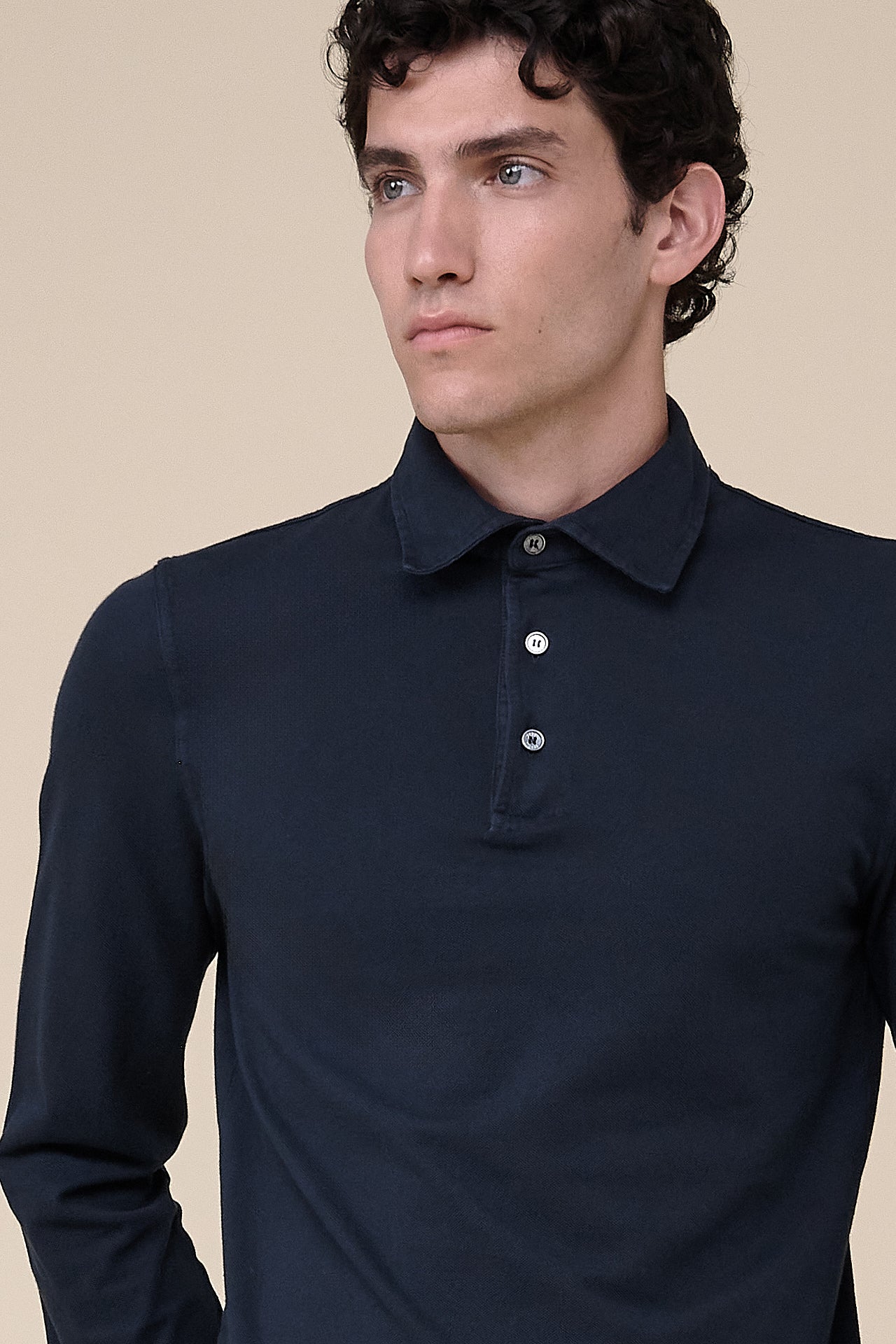 Tシャツ・カットソー Fedeli SS25 Navy blue piquet polo shirt (8UEF0130 85) 8UEF0104_12_4_e937fdca-32b6-