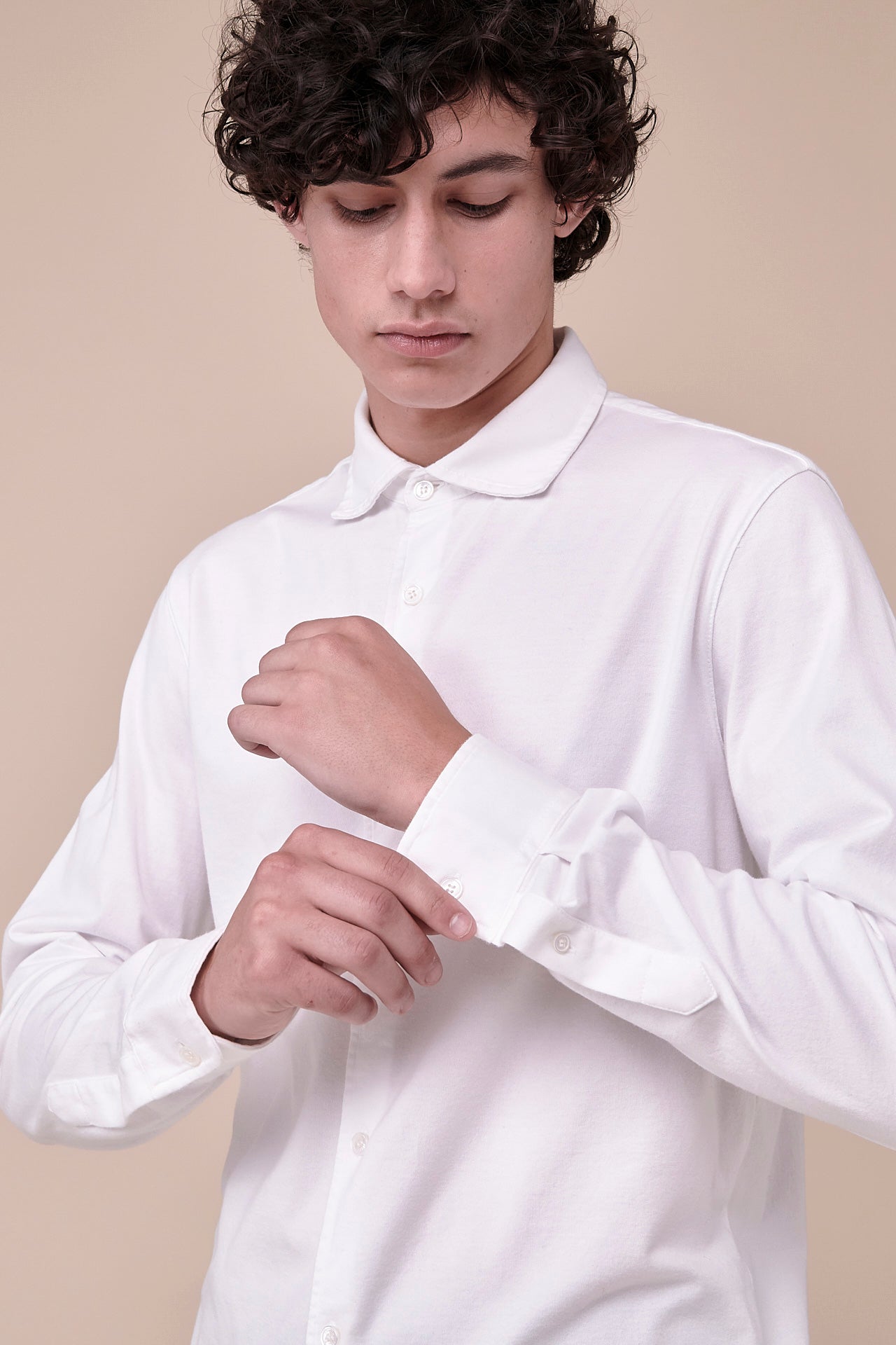 Jason Organic Cotton Long Sleeve Shirt in iconic colors - WHITE
