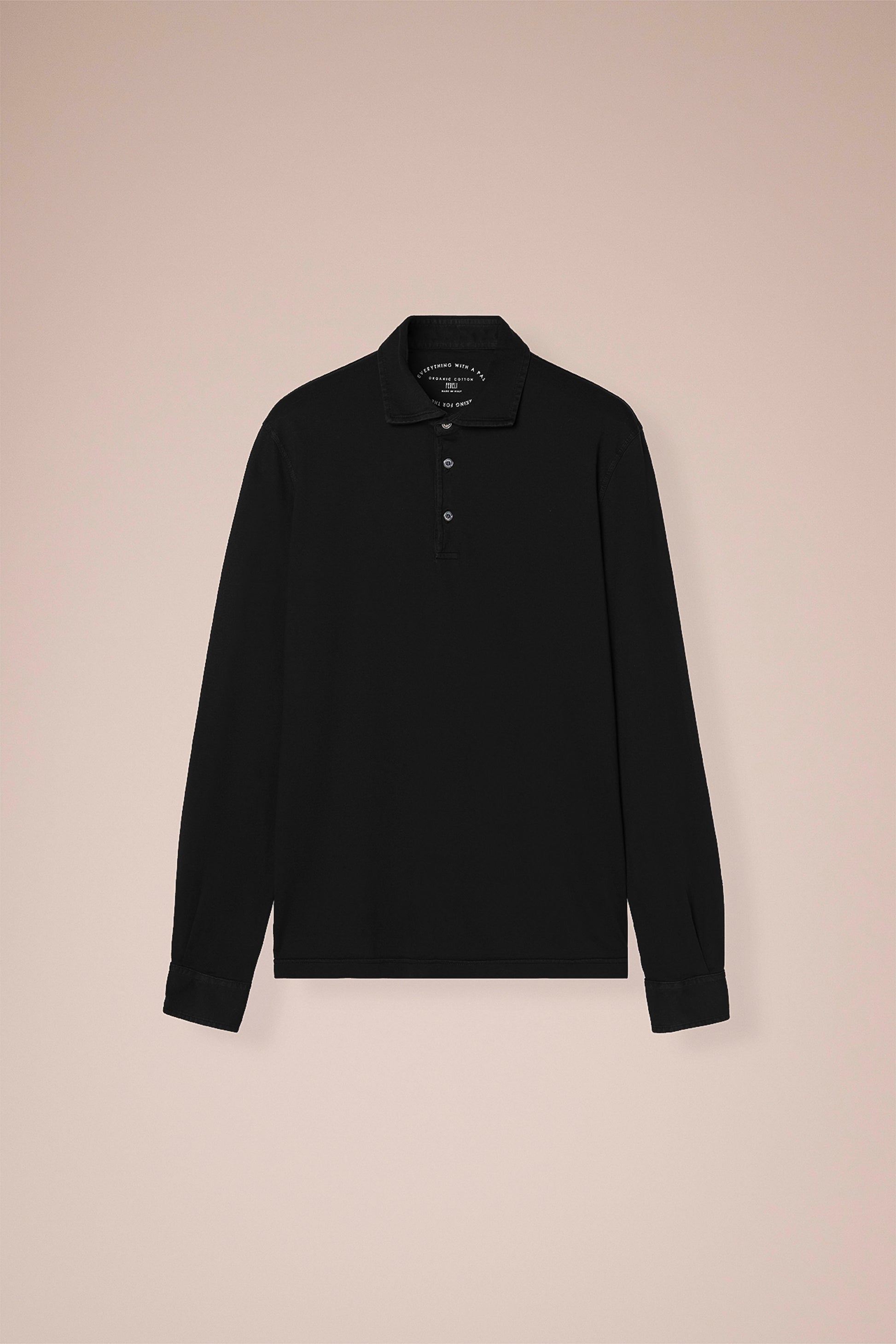 Zero Organic Cotton Long Sleeve Polo Shirt in iconic colors - WHITE