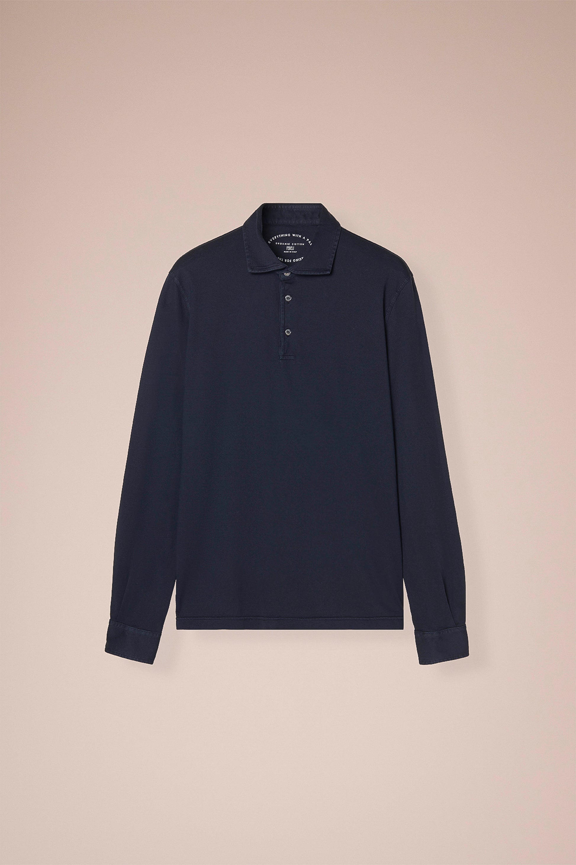 Zero Organic Cotton Long Sleeve Polo Shirt in iconic colors - WHITE