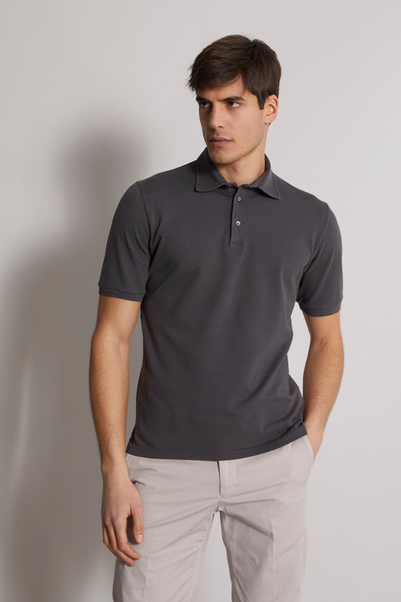 North: short sleeves cotton polo in gray