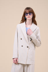 New Dandy giacca doppiopetto in cotone a righe