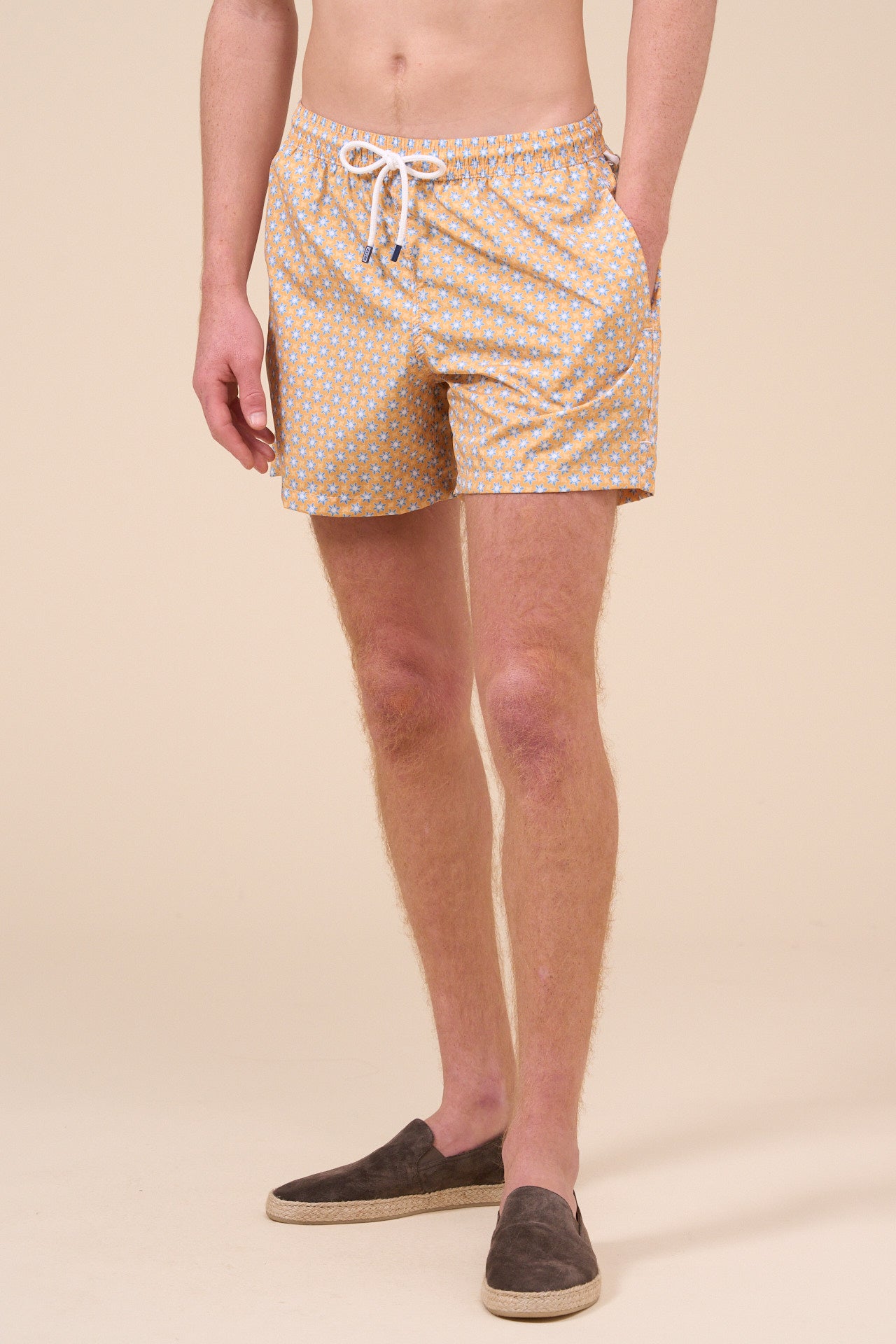 Madeira - The Sustainable Swim Trunk - Stars Pattern - ORANGE